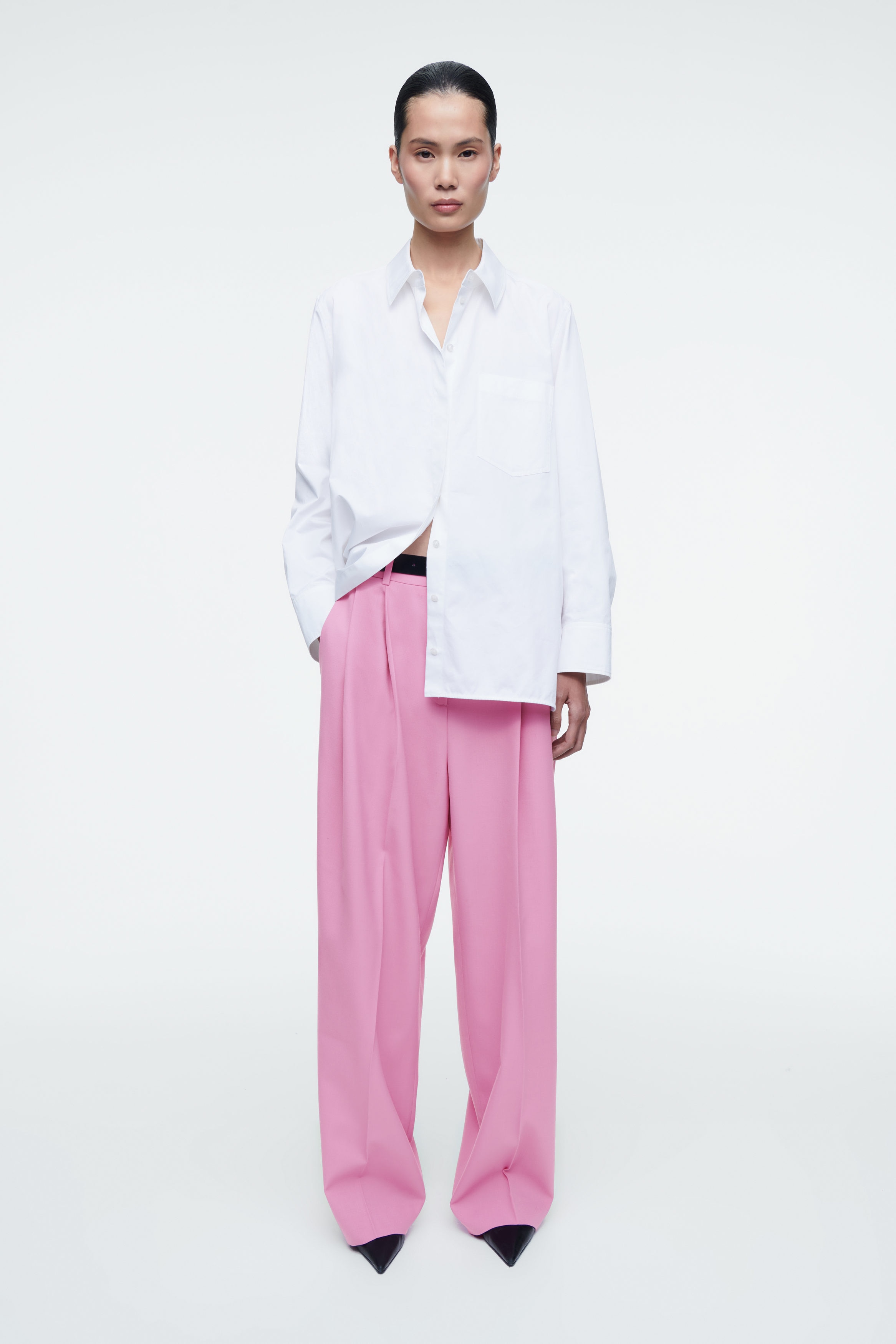 【I AM MARI】[Plan] Reiki Rib Banding Wide Pants Side Ribbon Casual Loose Wide Pants – Belchic