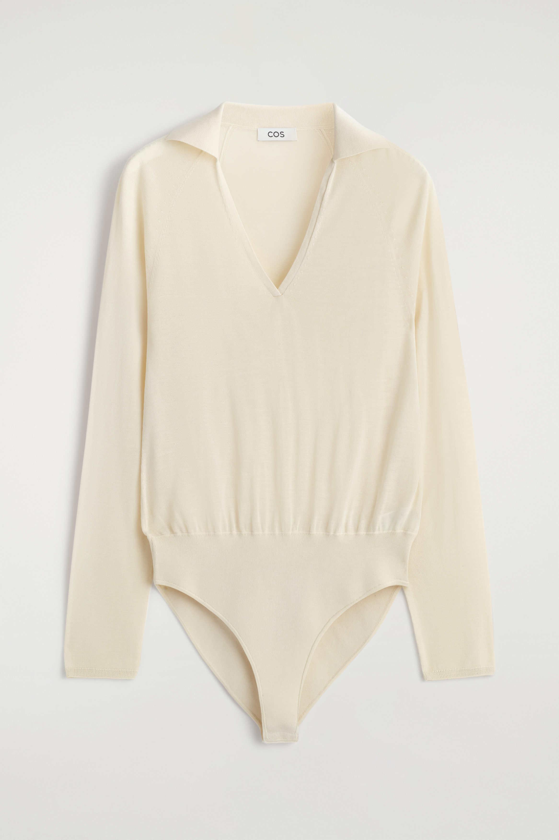 SHEER KNITTED SILK-CASHMERE BODYSUIT - IVORY | COS US