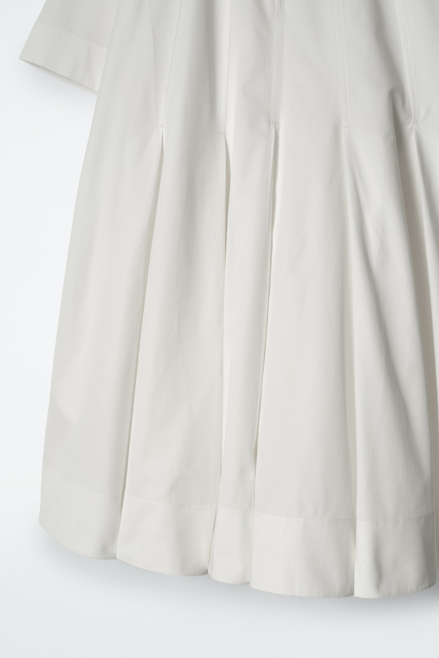 ROBE COURTE PLISSÉE ET ZIPPÉE EN COTON - BLANC/BRUN FONCÉ/BRUN - 5