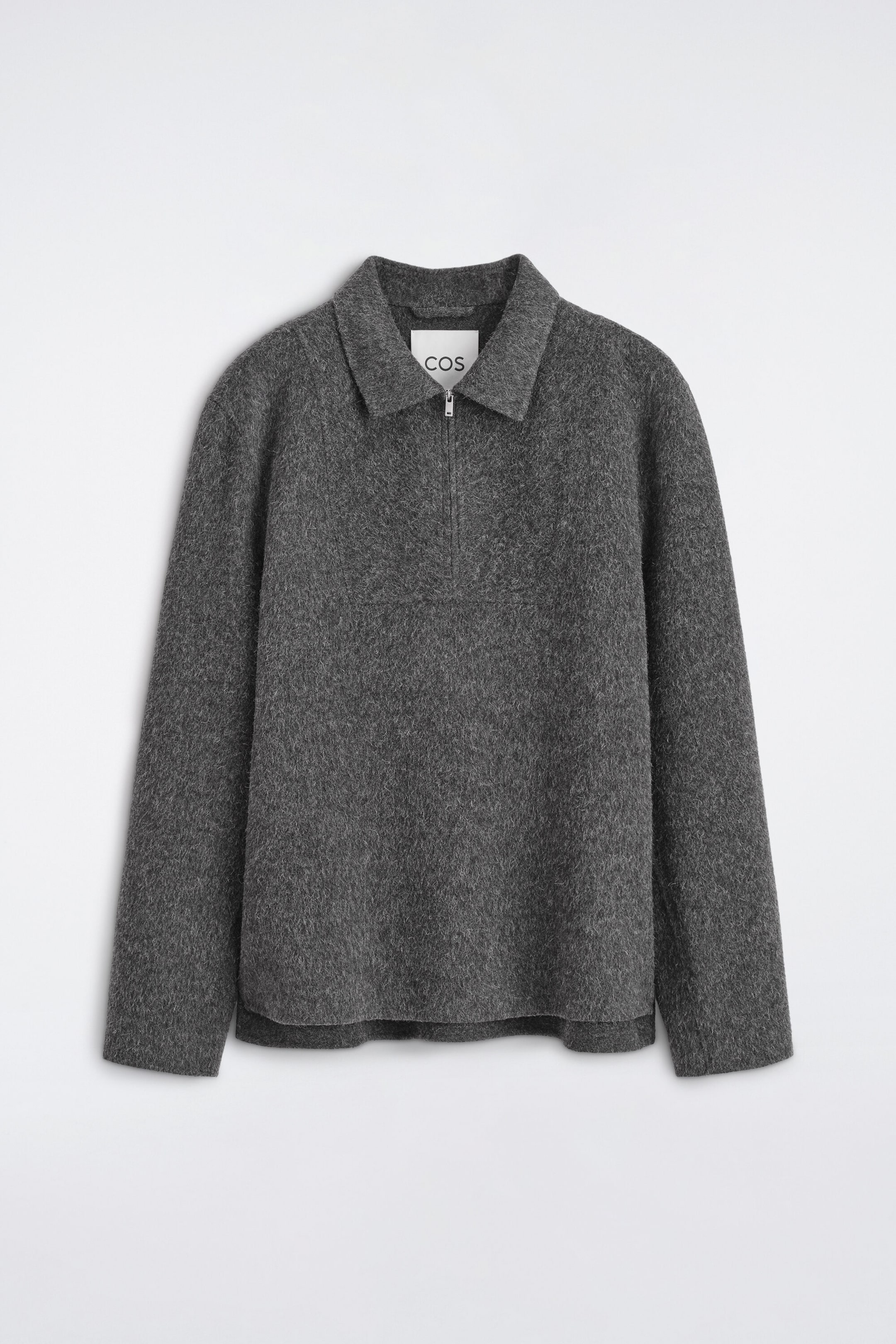 DOUBLE-FACED WOOL-BLEND ZIP-UP SHIRT