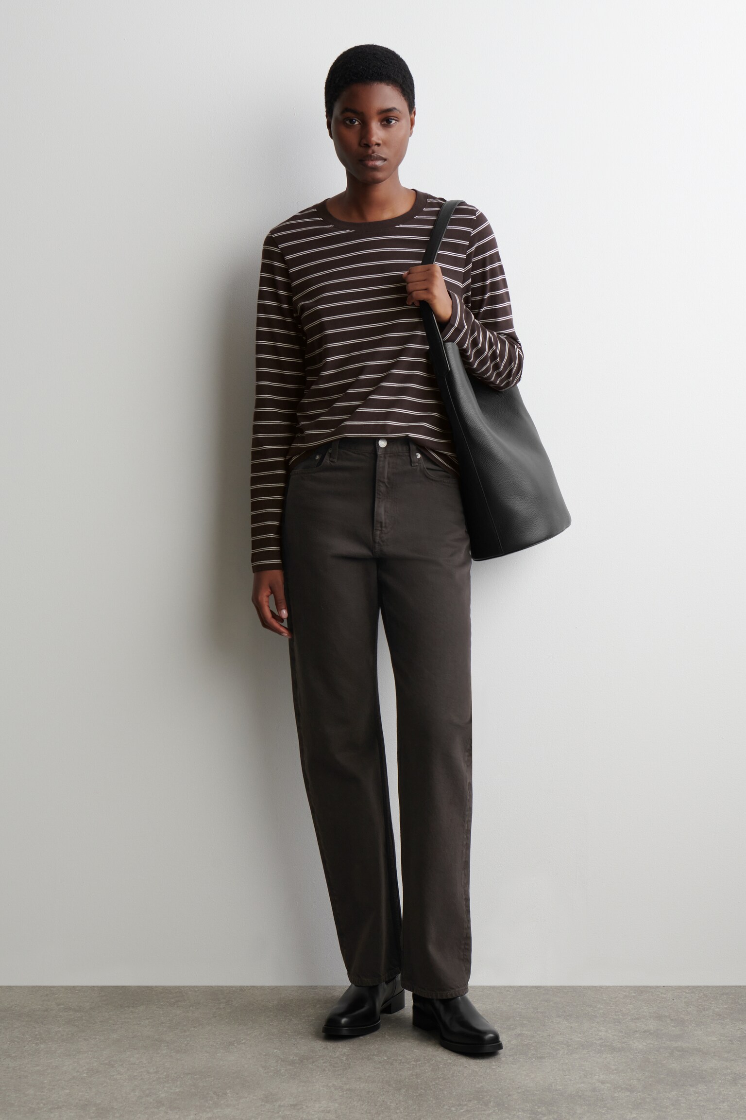 24/7 LONG-SLEEVED T-SHIRT - BROWN / STRIPED/WHITE - 3