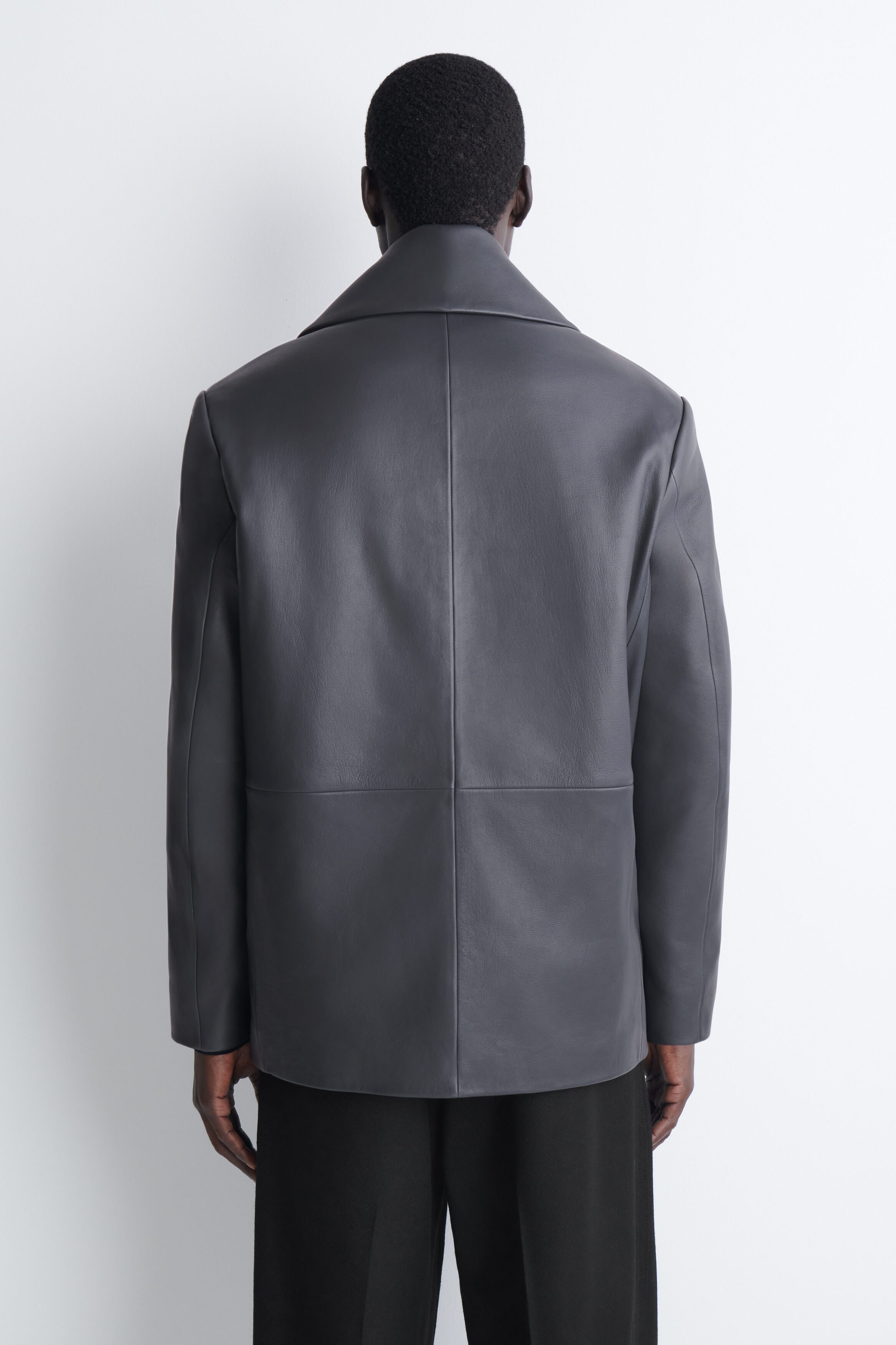 TAILORED PADDED LEATHER COAT - thumbnail 5