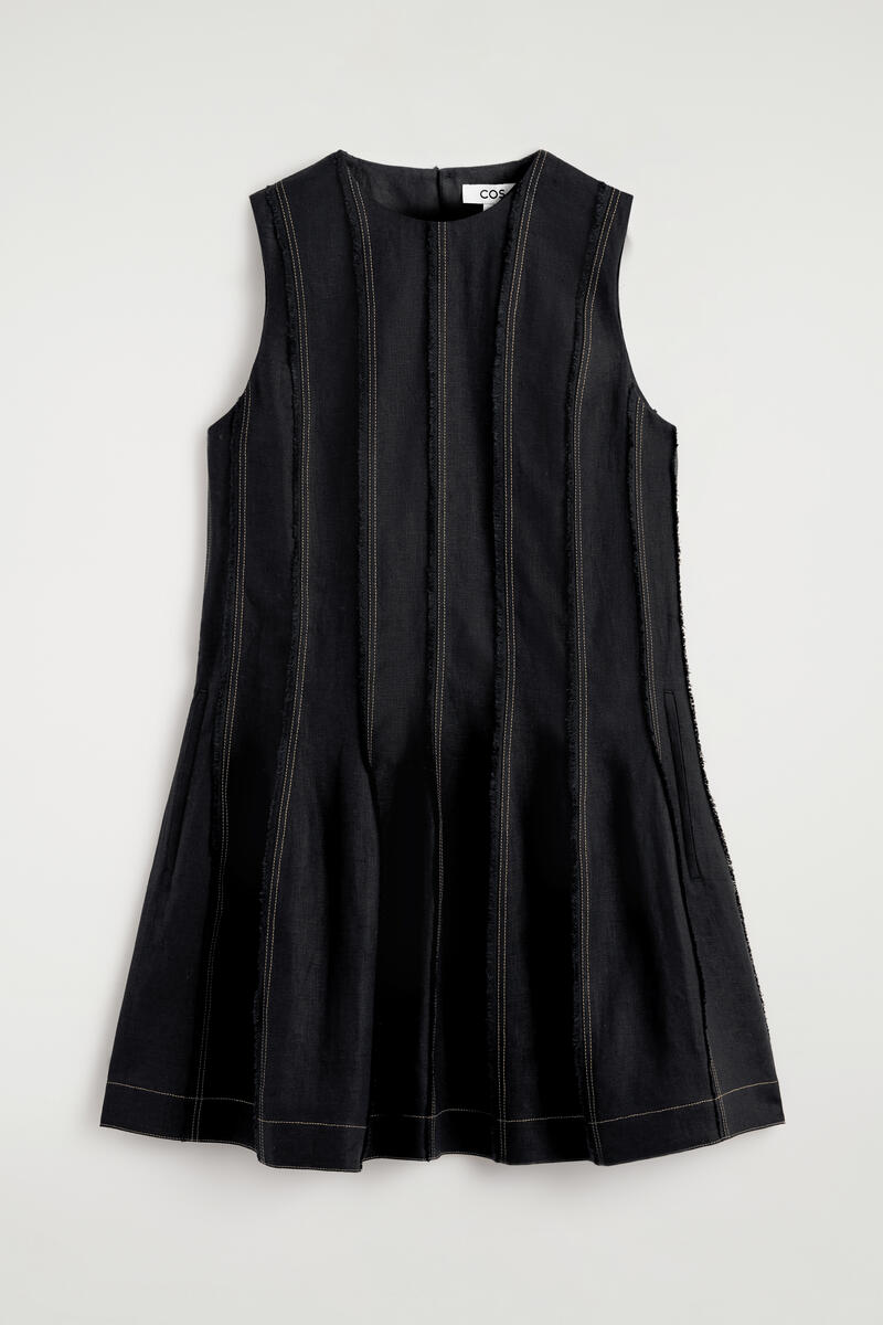 Sculpted Pleated Mini Dress