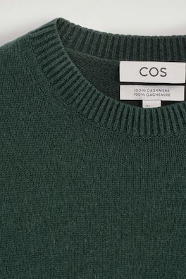 PURE CASHMERE CREW-NECK SWEATER — FOREST GREEN 7