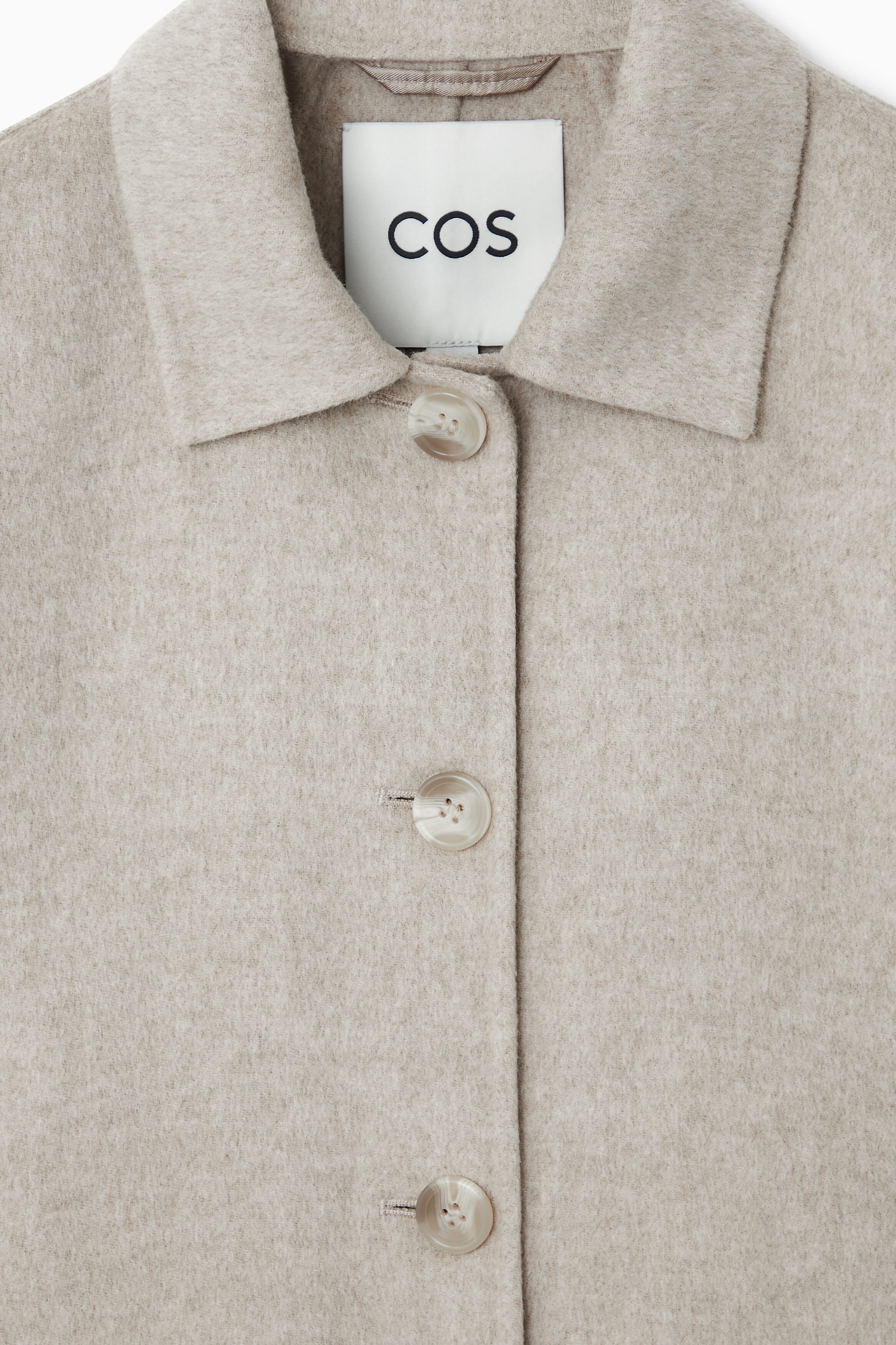 BOXY DOUBLE-FACED WOOL JACKET - CREAM | COS