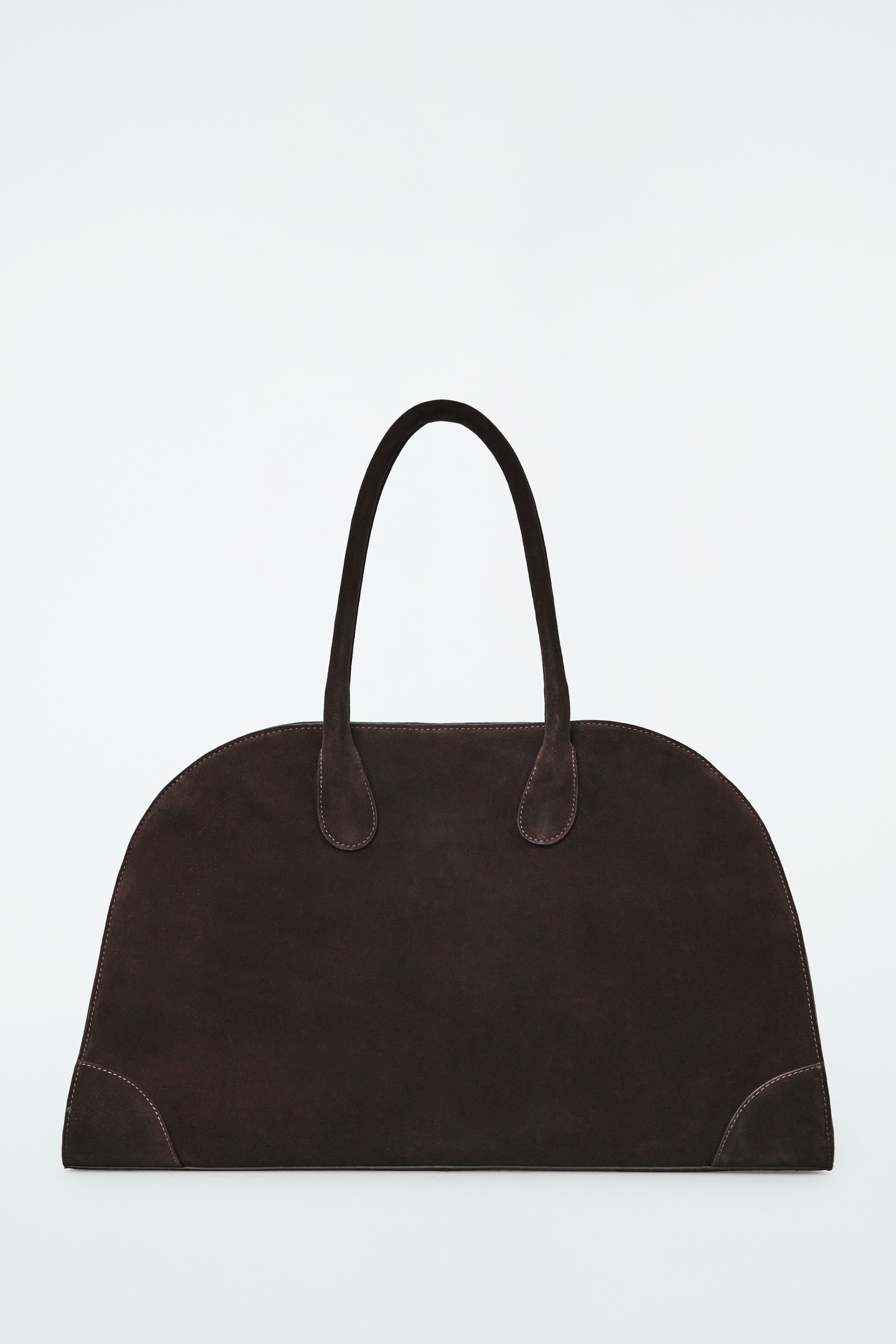SAC BOWLING STUDIO - CUIR - DAIM BRUN FONCÉ