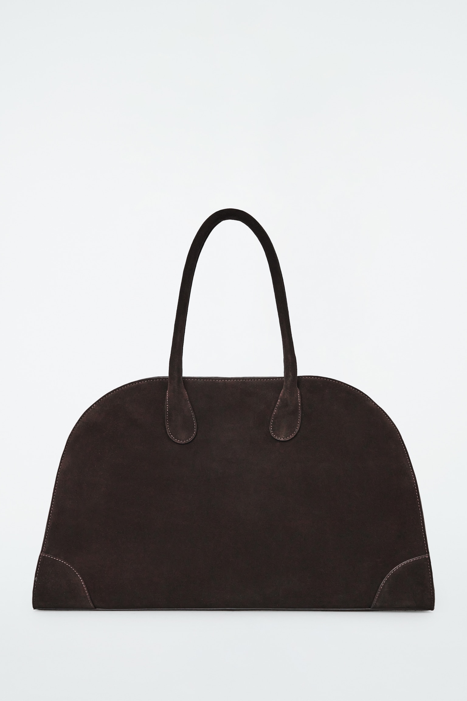BOLSO BOWLING STUDIO DE PIEL - ANTE MARRÓN OSCURO - 2