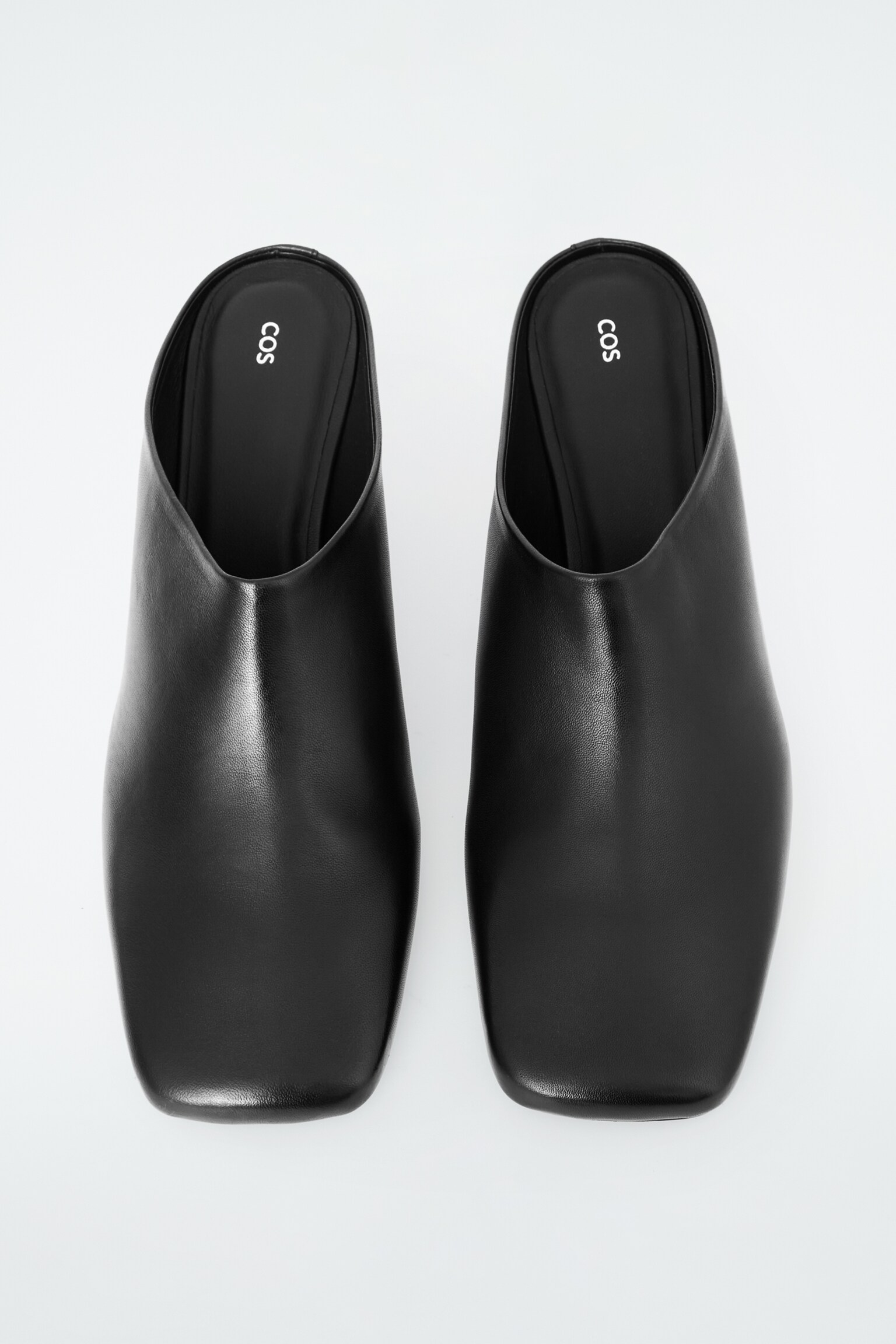 LEDER-MULES MIT KARREEFÖRMIGER ZEHENPARTIE - SCHWARZ - 3