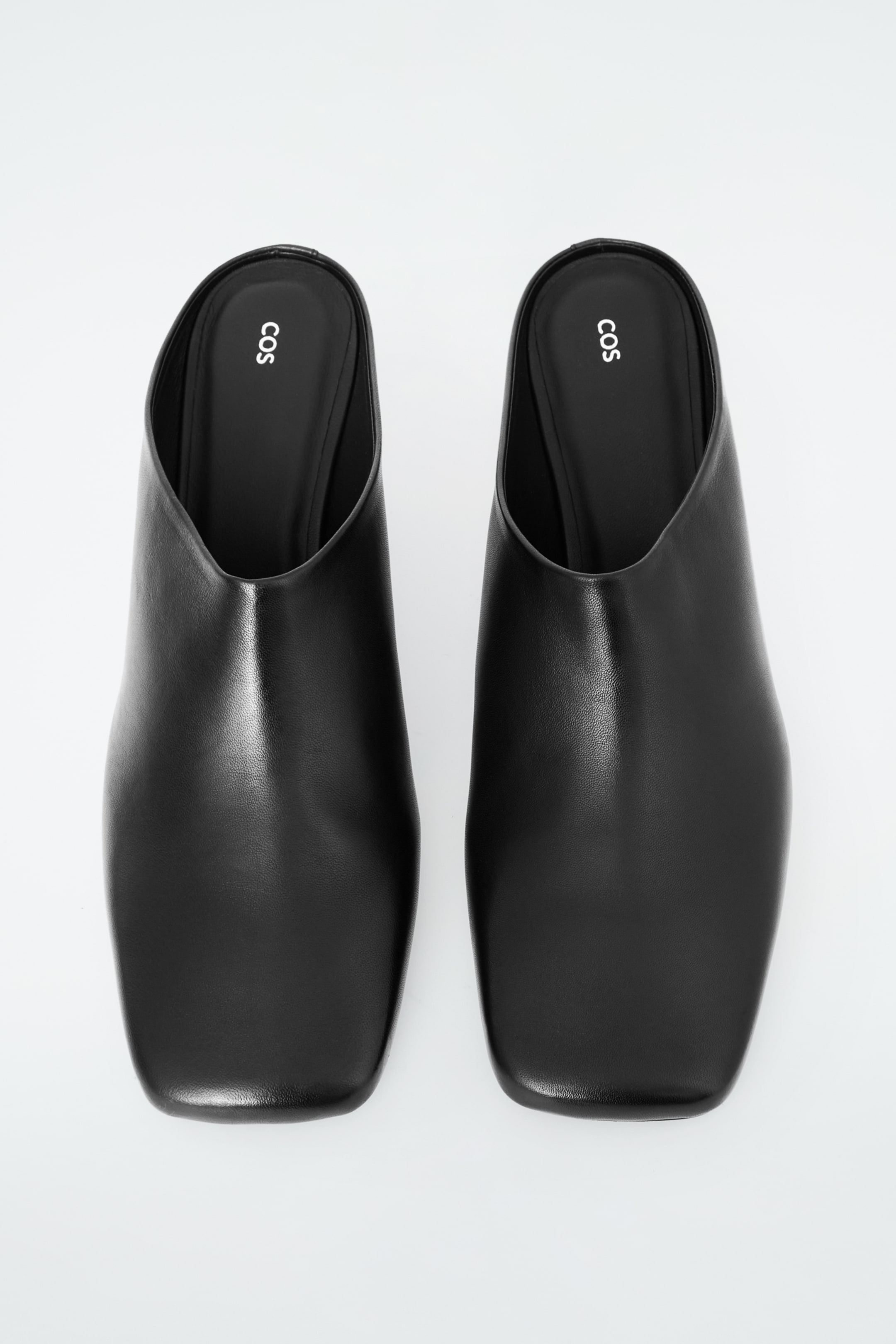 Agrandir l'image: MULES À BOUT CARRÉ EN CUIR - NOIR - FEMME | H&M CH 3