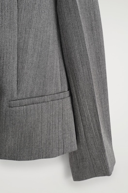 EXAGGERATED WOOL BLAZER — HEATHER 7