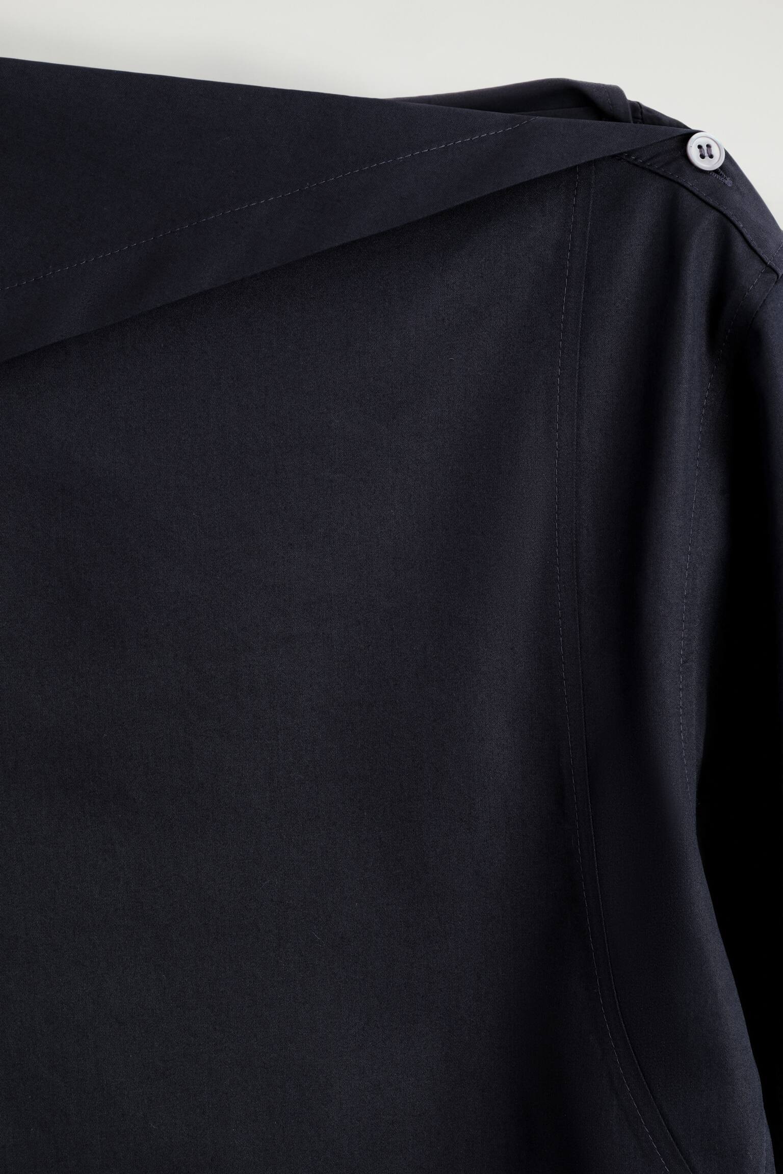 BLUSA ASIMMETRICA IN COTONE - BLU NAVY - 6