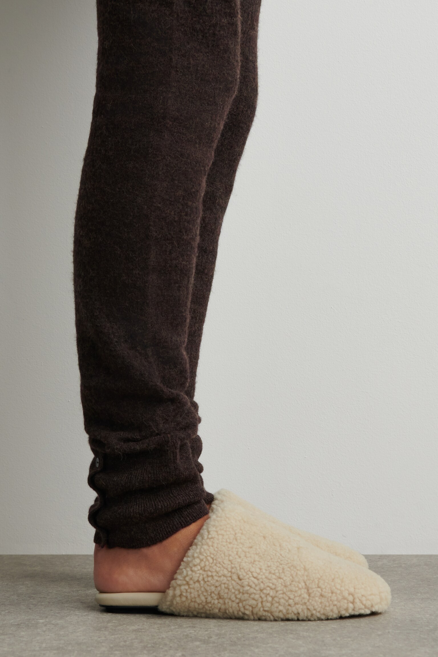 SHEARLING MULES - WHITE - 4