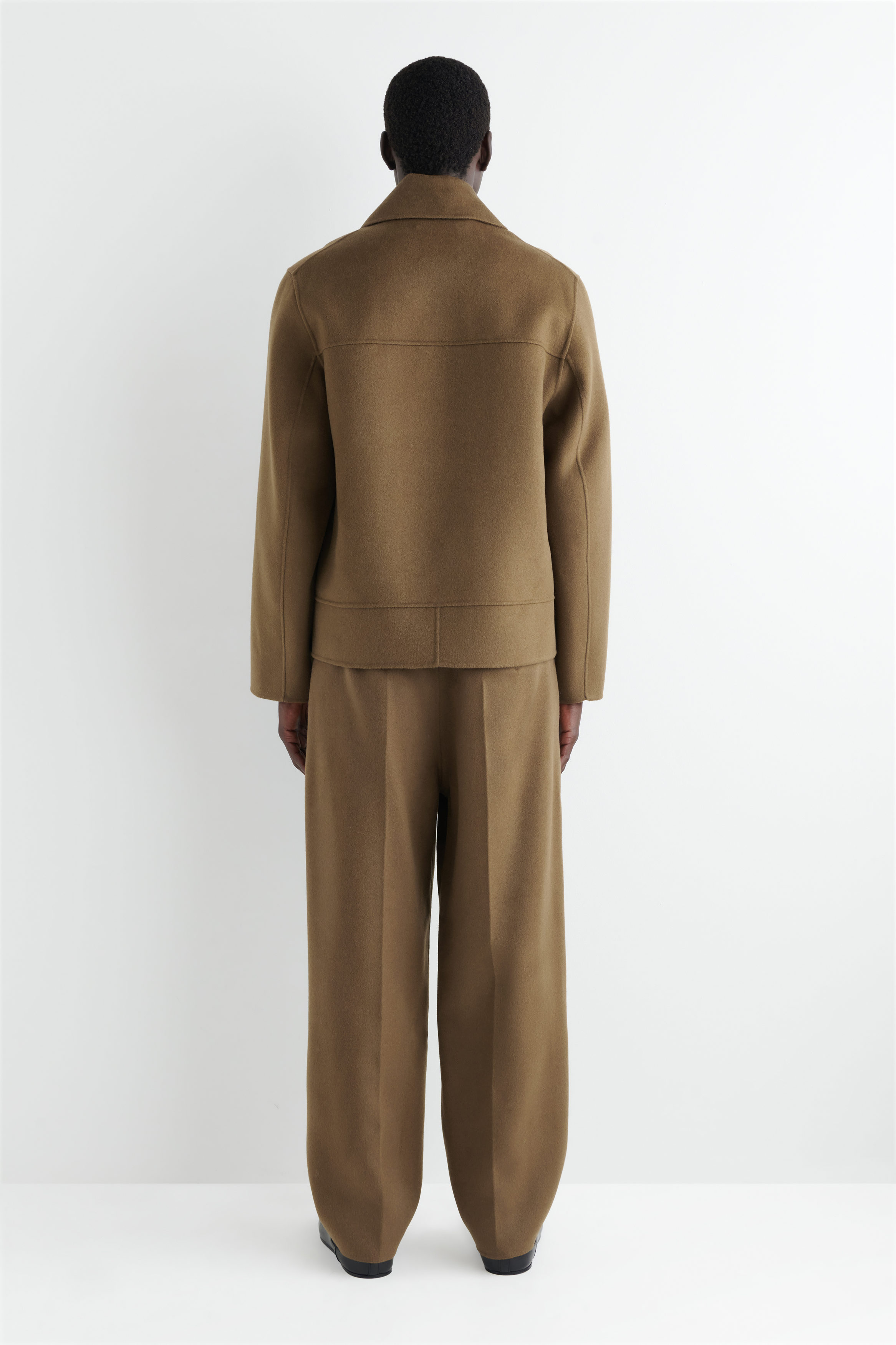 DOUBLE-FACED WOOL SHORT PEA COAT - CARAMEL | COS