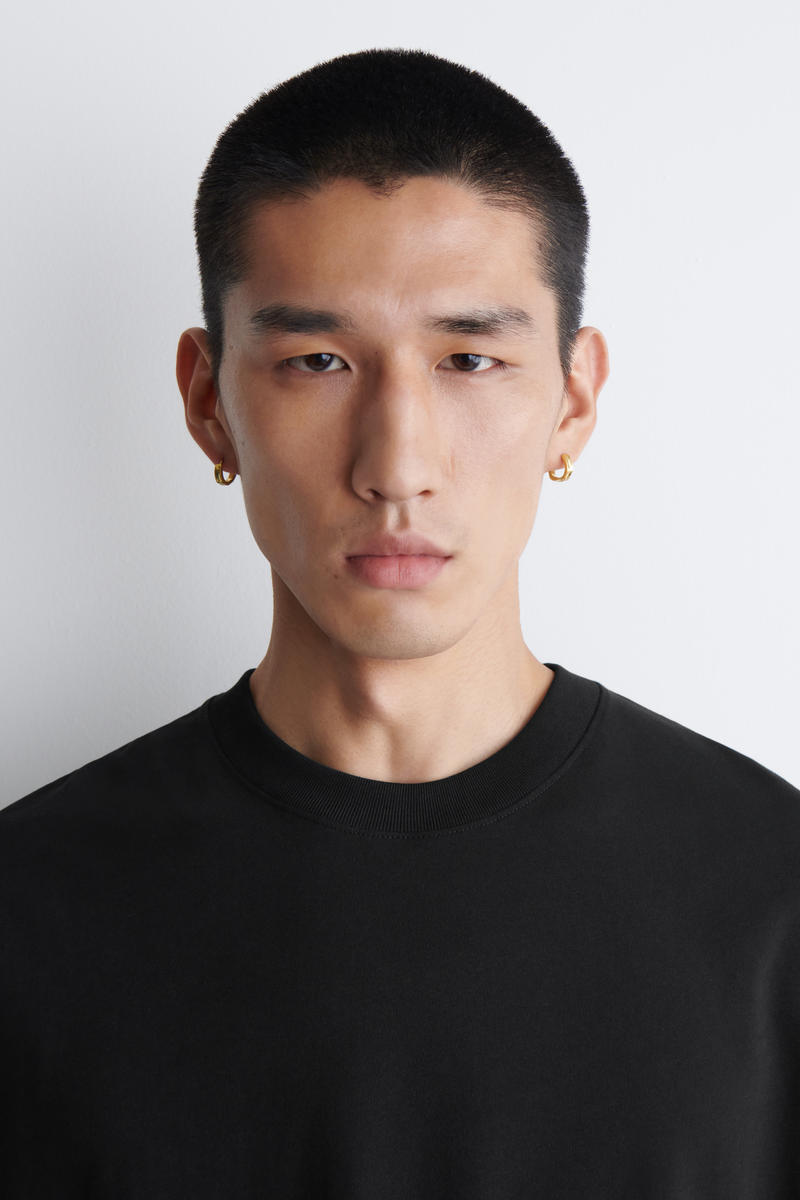 Cos Hammered Mini Hoop Earrings In Gold