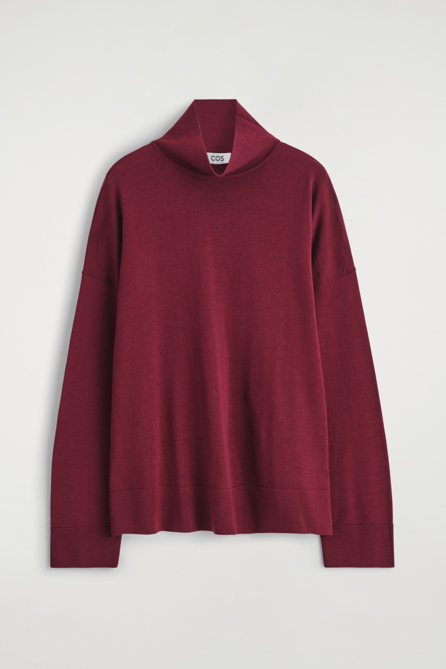 JERSEY DE CUELLO PERKINS DE LANA MERINO - ROJO OSCURO JASPEADO/AZUL MARINO - 2
