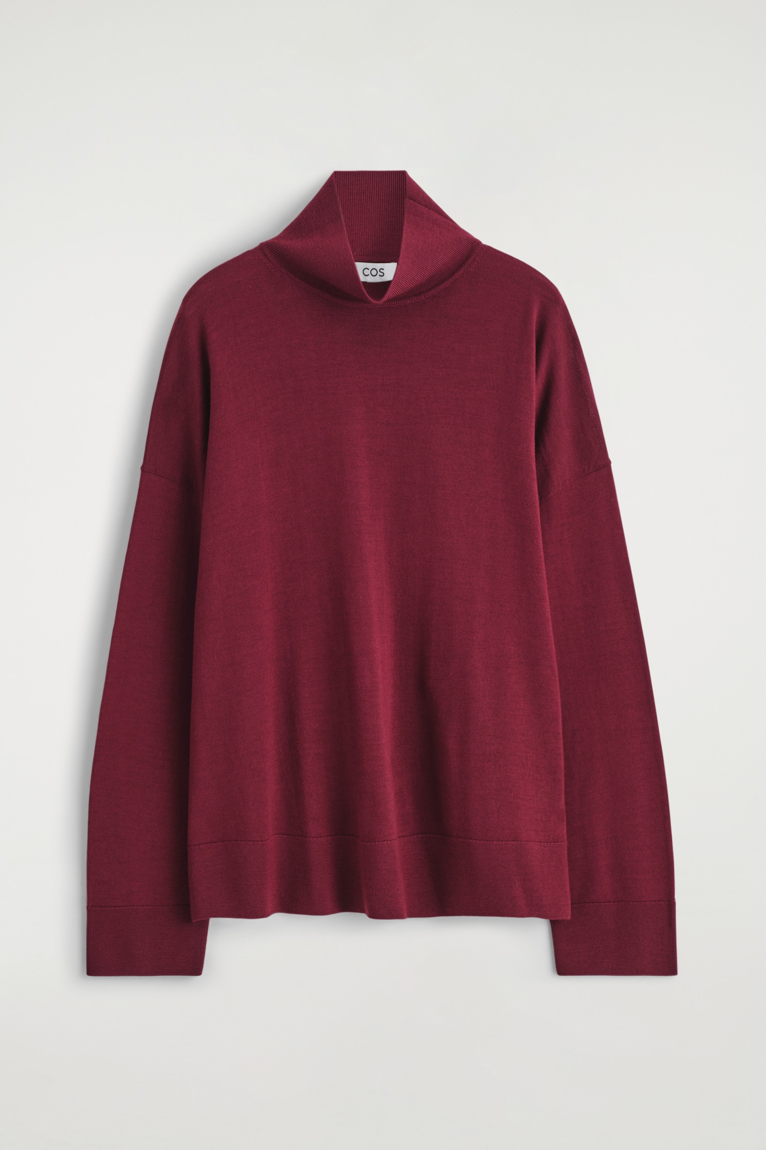 MERINO WOOL TURTLENECK JUMPER - DARK-RED MÉLANGE - 2
