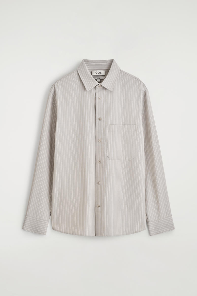 Cos Relaxed Twill Shirt In Beige In Neutral