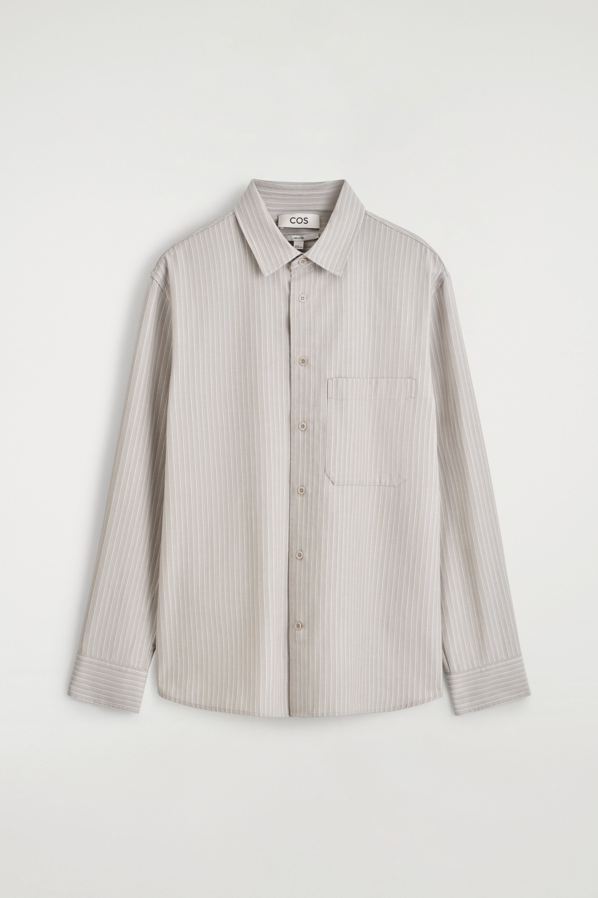 RELAXED TWILL SHIRT - MOLE / STRIPED | COS NO