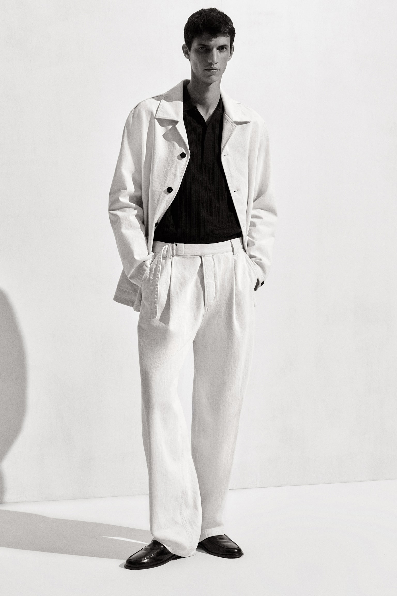 עליונית מג'ינס - שמנת/אינדיגו - 5