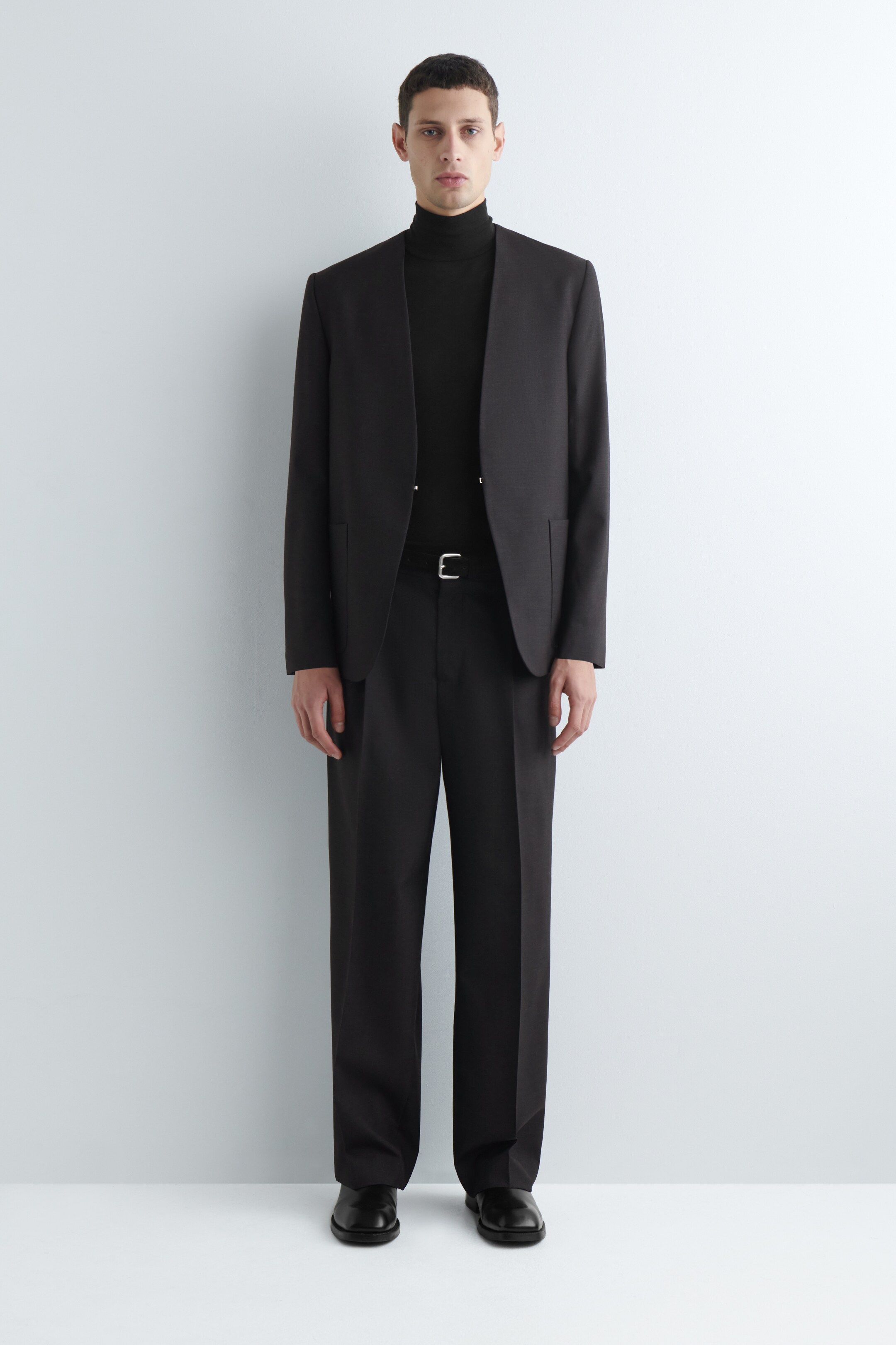 Προβολή μεγαλύτερης εικόνας: PLEATED WOOL TROUSERS - CHARCOAL - Men | H&M GR 2