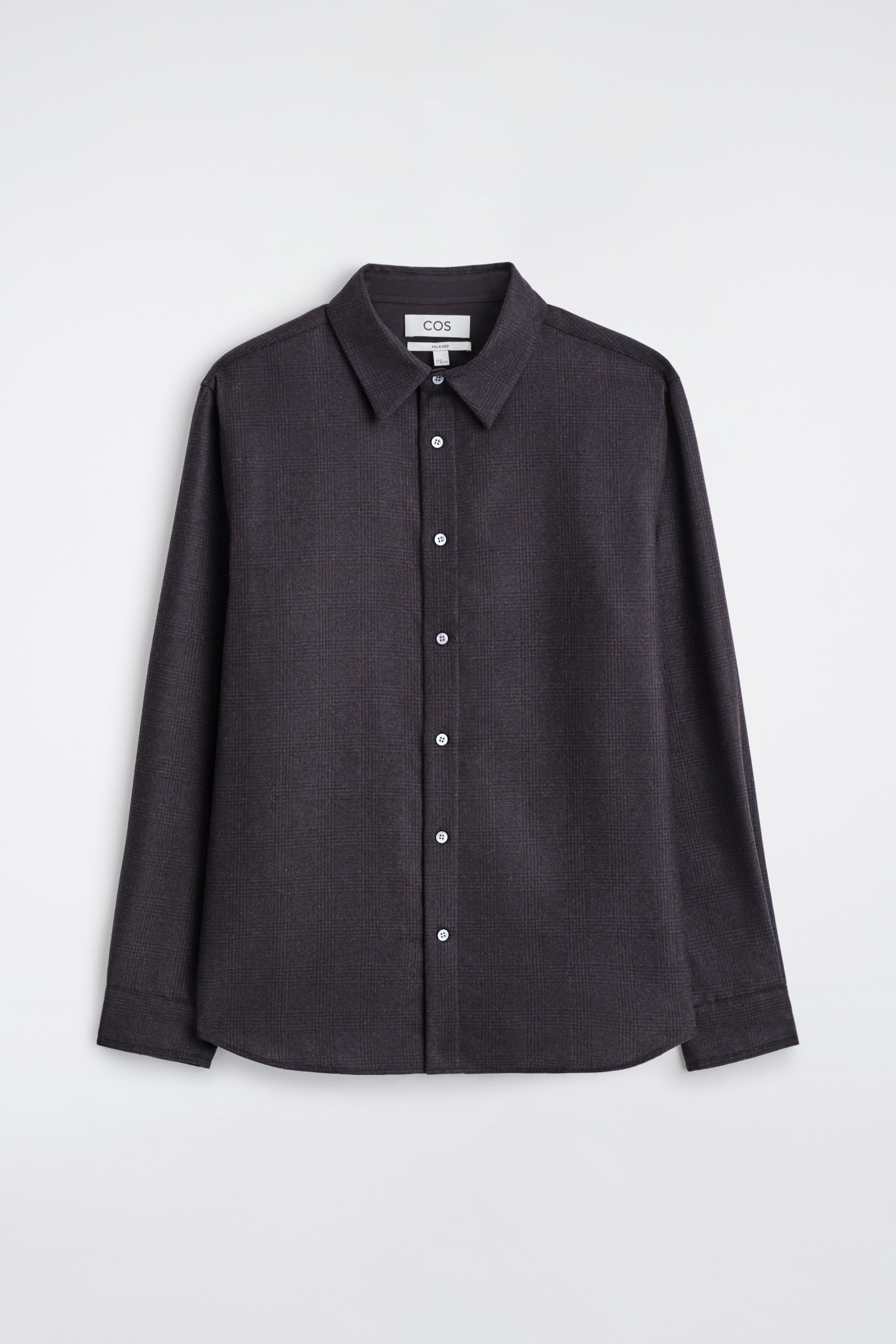 RELAXED WOOL-FLANNEL SHIRT - BLACK / CHECKED/CHARCOAL MÉLANGE