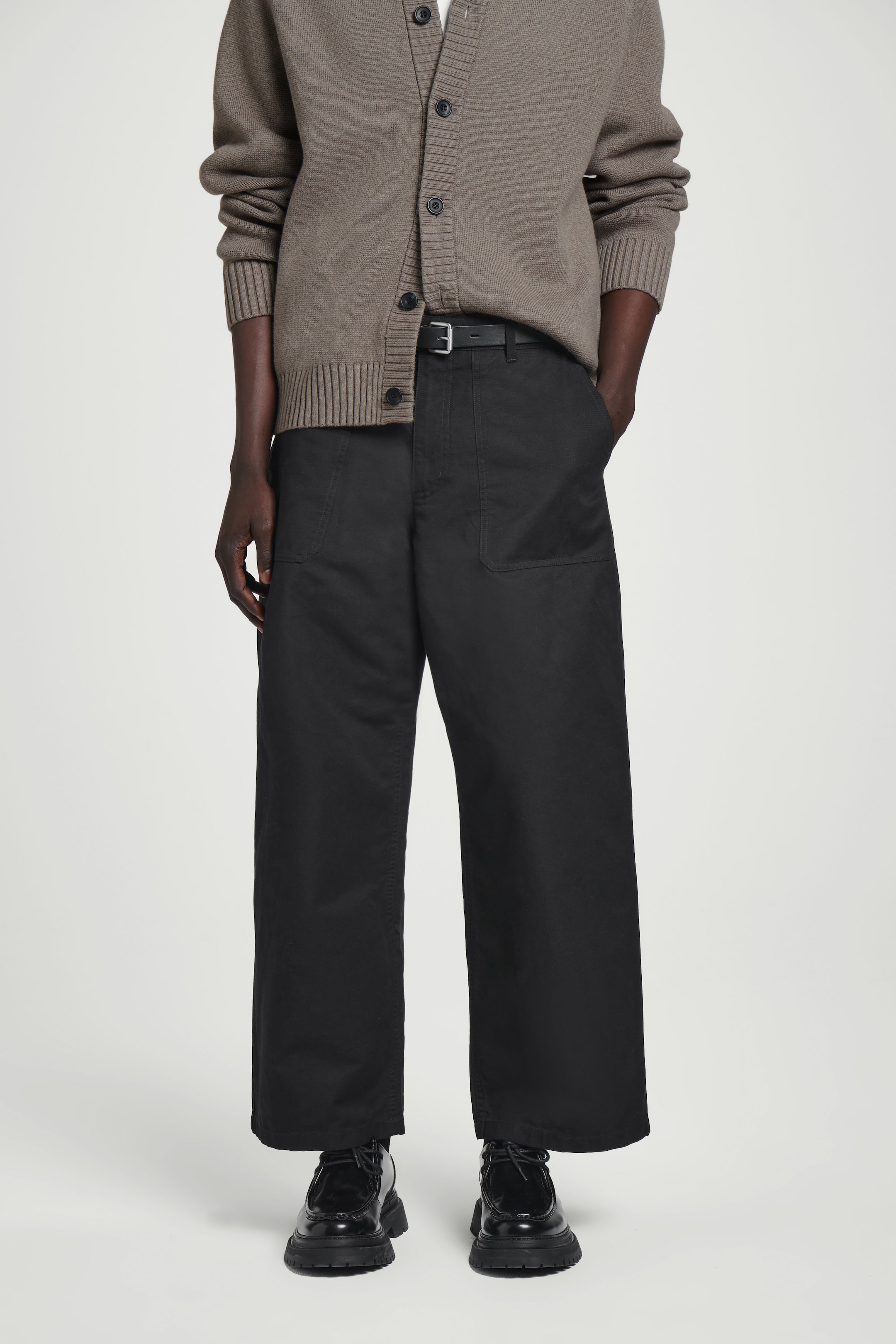 WIDE-LEG COTTON UTILITY TROUSERS