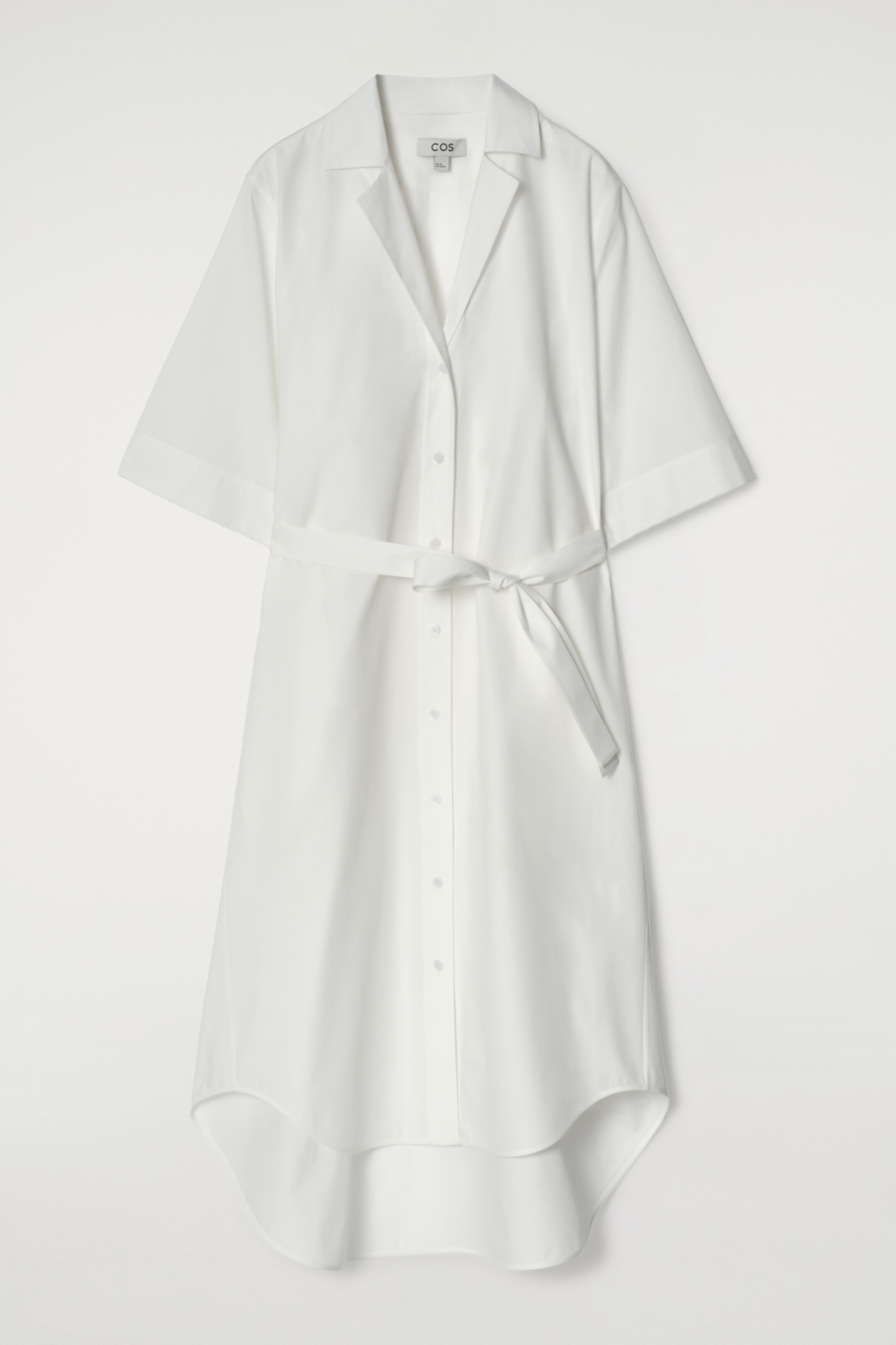 Vezi imaginea mai mare: Rochie cămașă midi cu mâneci scurte și curea - ALB - FEMEI | H&M RO 7