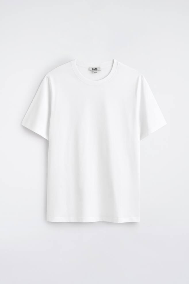 T-SHIRT AUS BAUMWOLLE MIT NORMALER PASSFORM - WEISS/SCHWARZ - 1