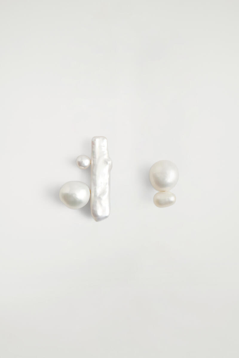 Sculptural Freshwater Pearl Earrings