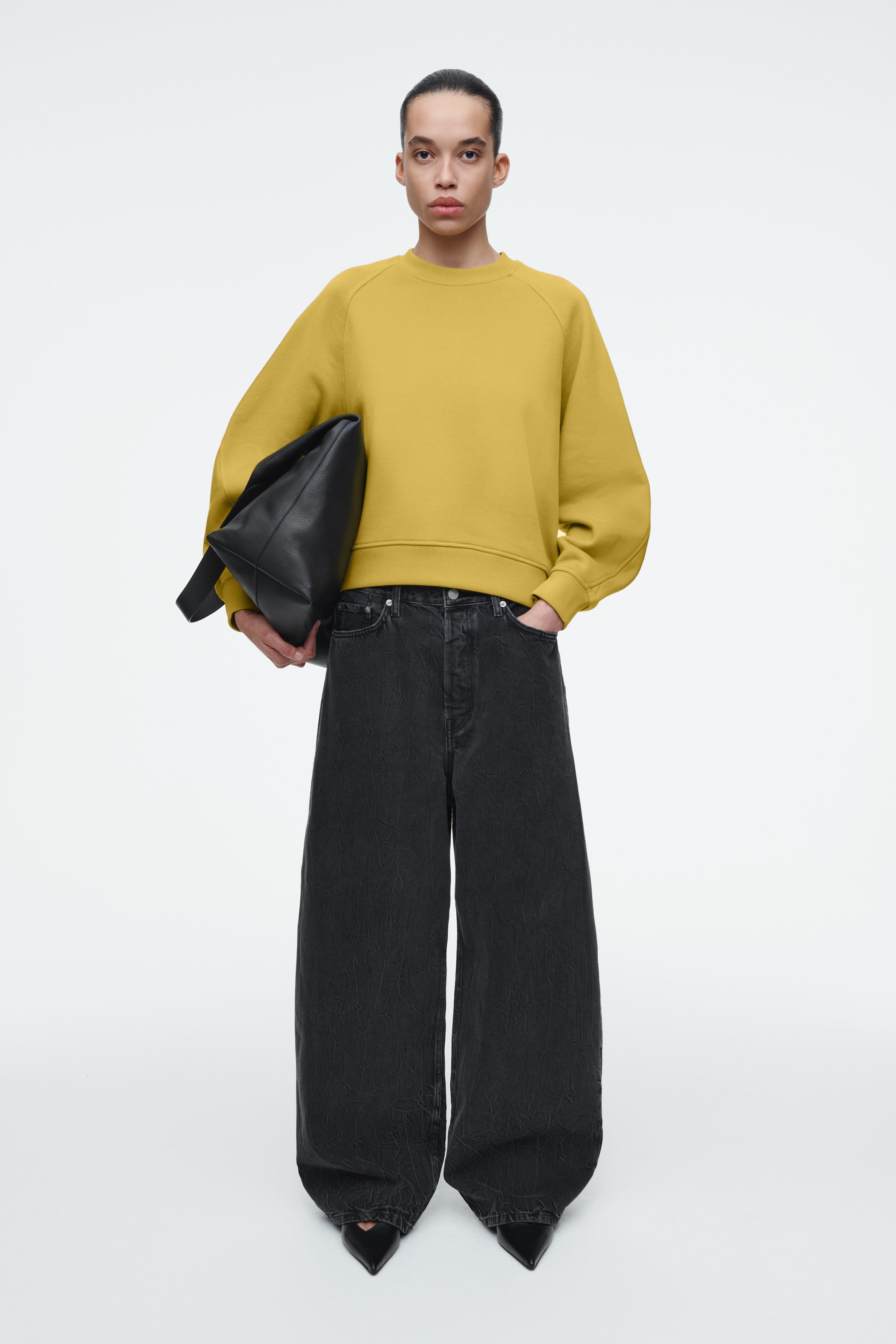 ROUNDED COTTON-JERSEY SWEATSHIRT