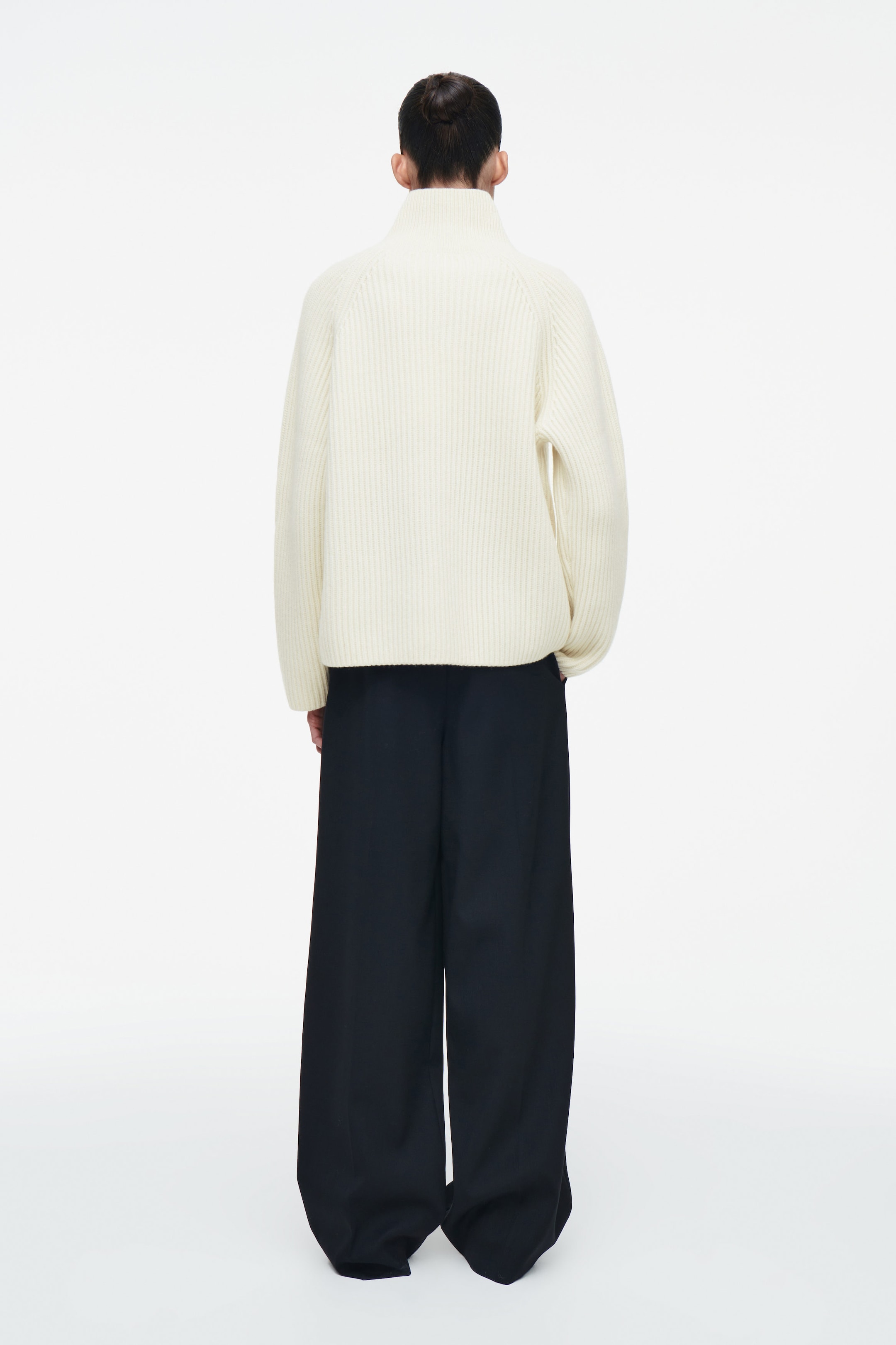 WRAP-COLLAR MERINO WOOL JUMPER