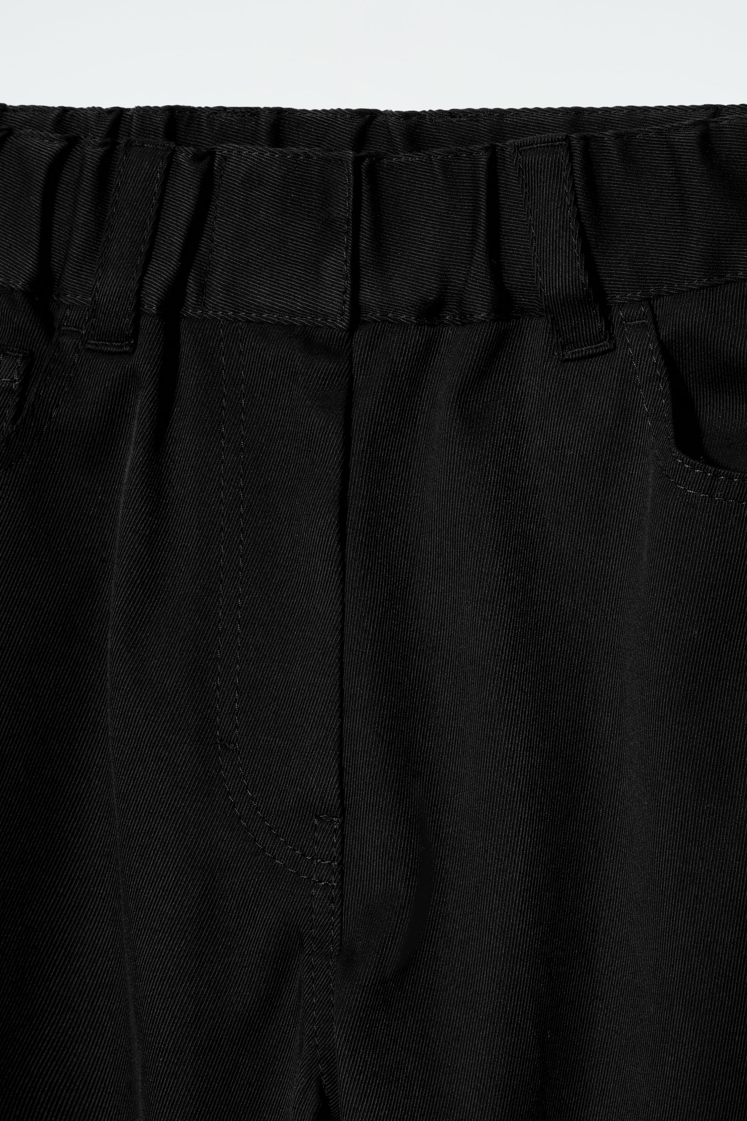 PANTALONI IN COTONE A GAMBA LARGA - NERO/BEIGE CHIARO - 5