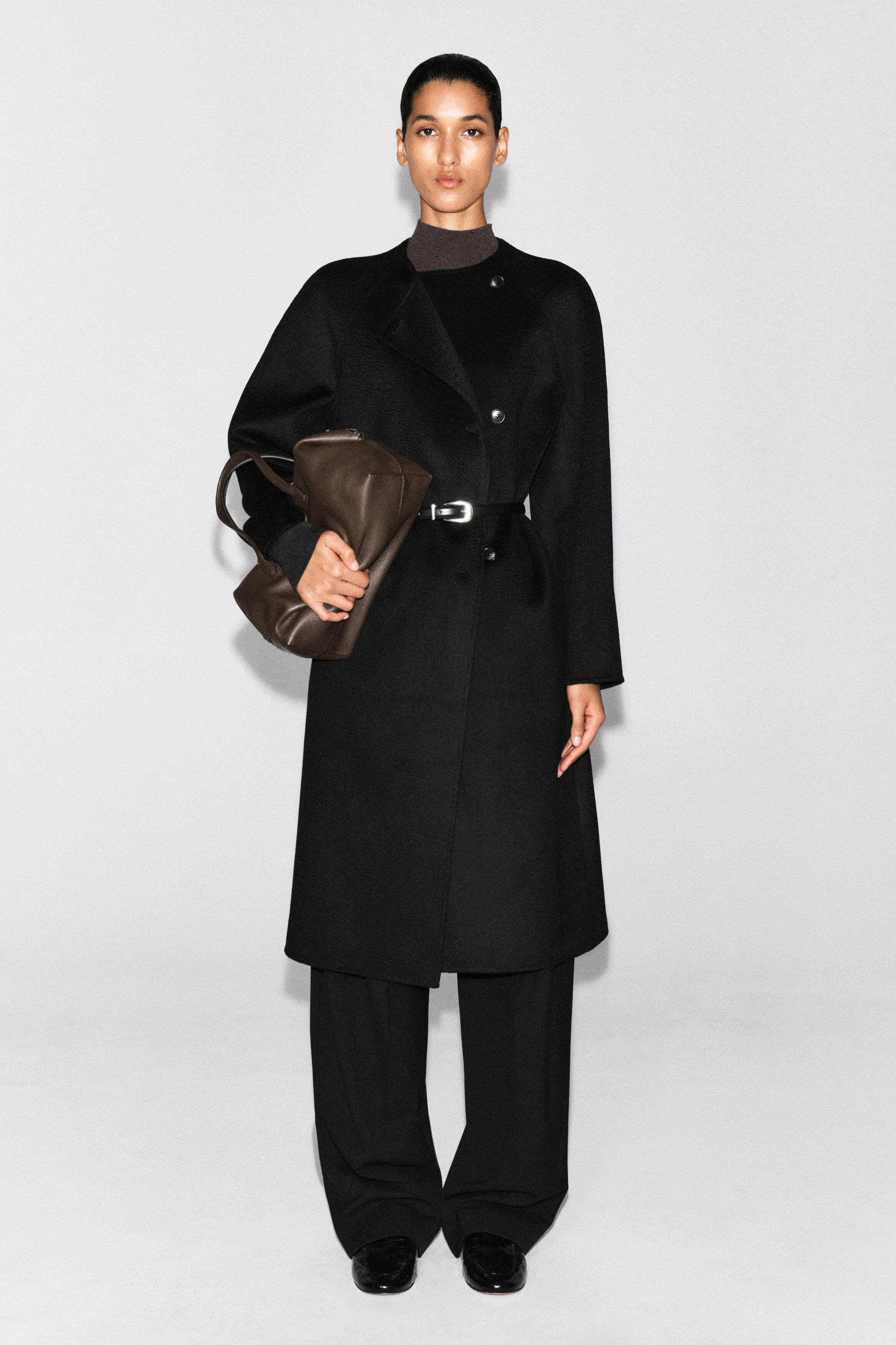 DOUBLE-FACED CASHMERE LONG COAT - BLACK | COS CA