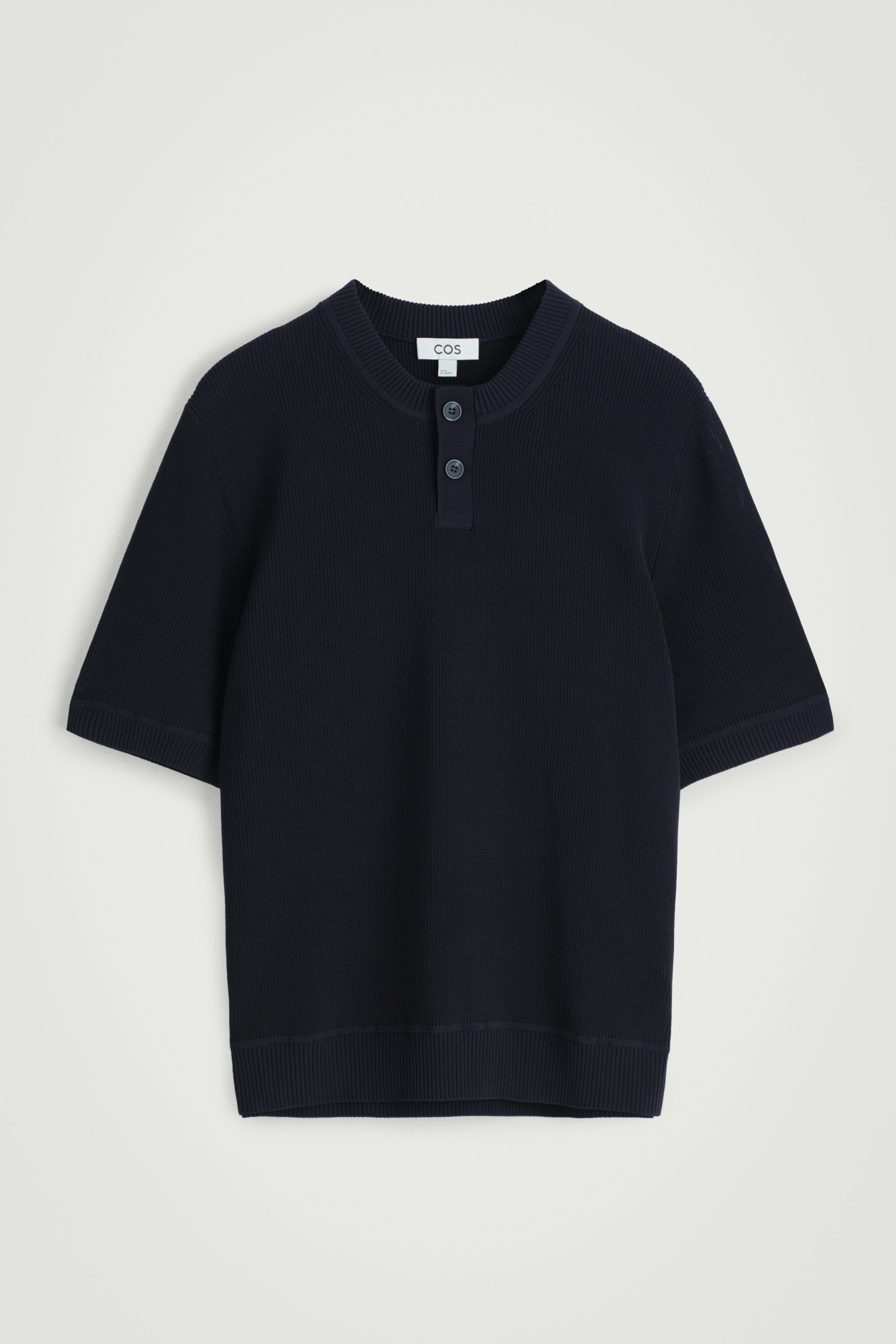 Grotere afbeelding bekijken: GEBREID KATOEN HENLEY-T-SHIRT - MARINEBLAUW - HEREN | H&M BE 6