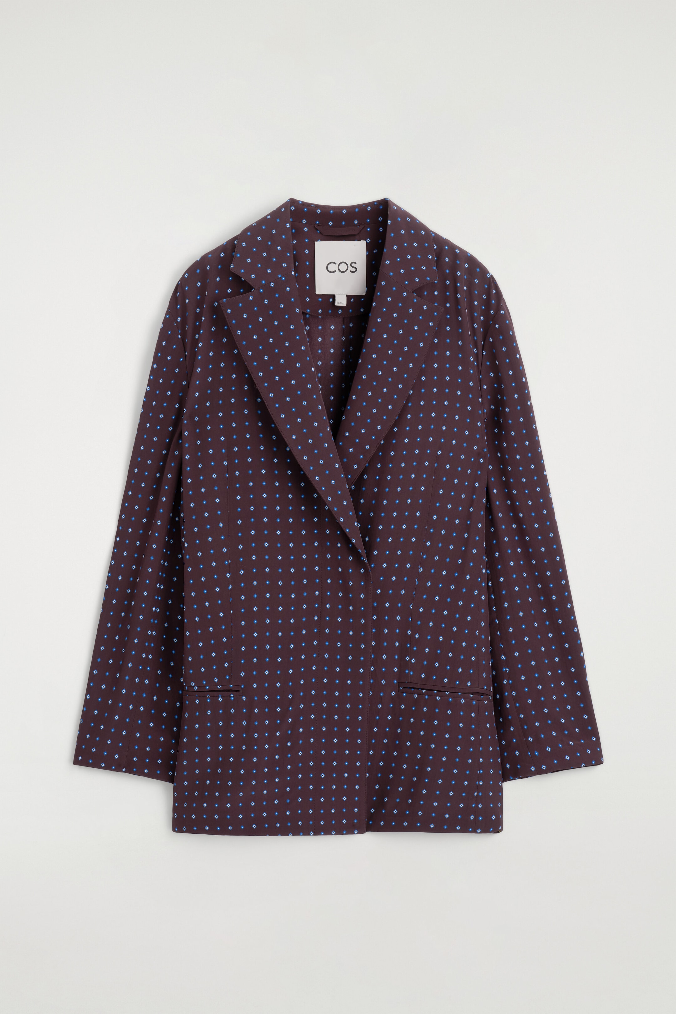 DIAMOND-PRINT DOUBLE-BREASTED BLAZER