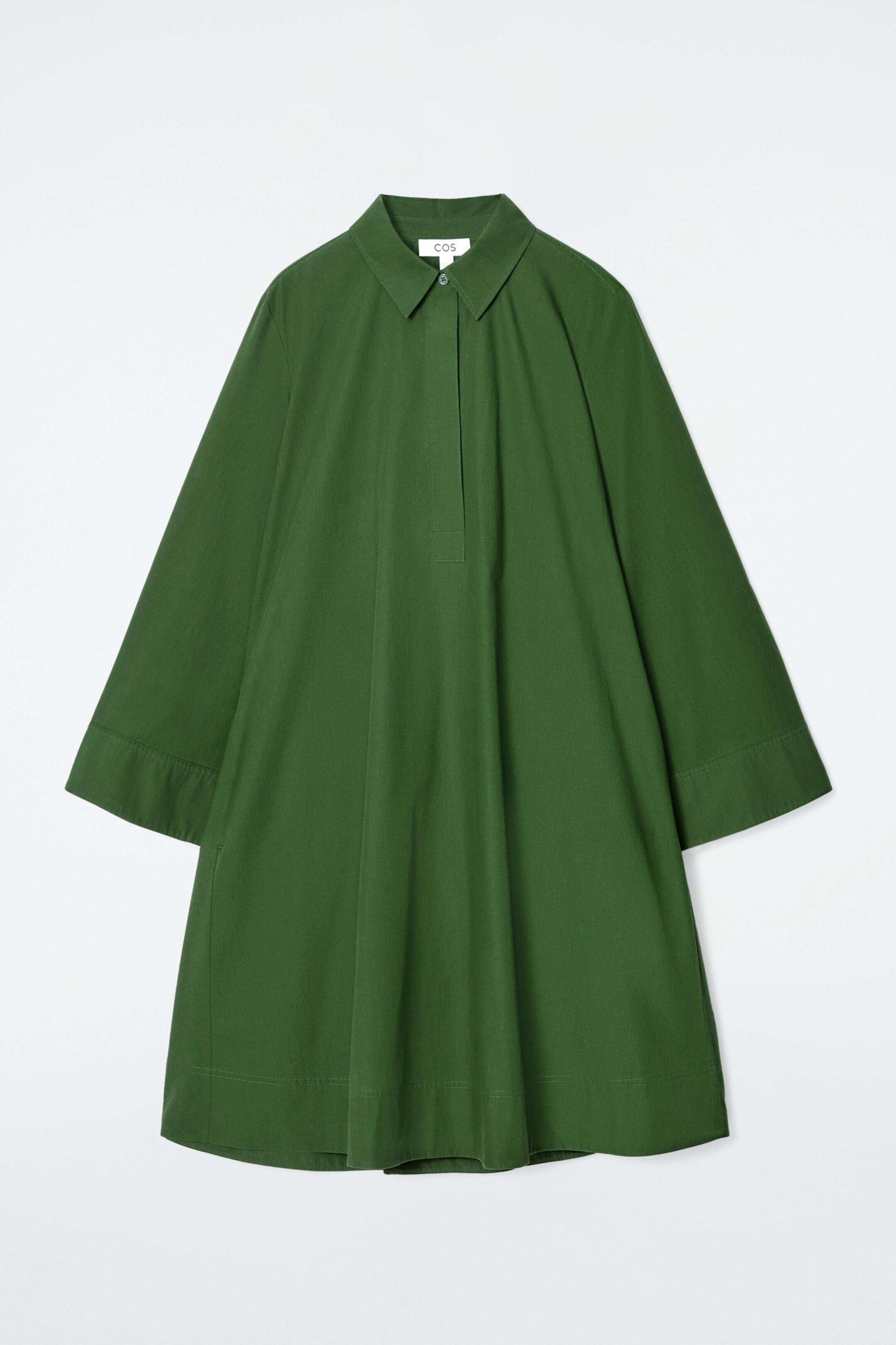 Visa större bild: A-LINJESKUREN LÅNGÄRMAD SKJORTKLÄNNING - GRÖN - DAM | H&M SE 6