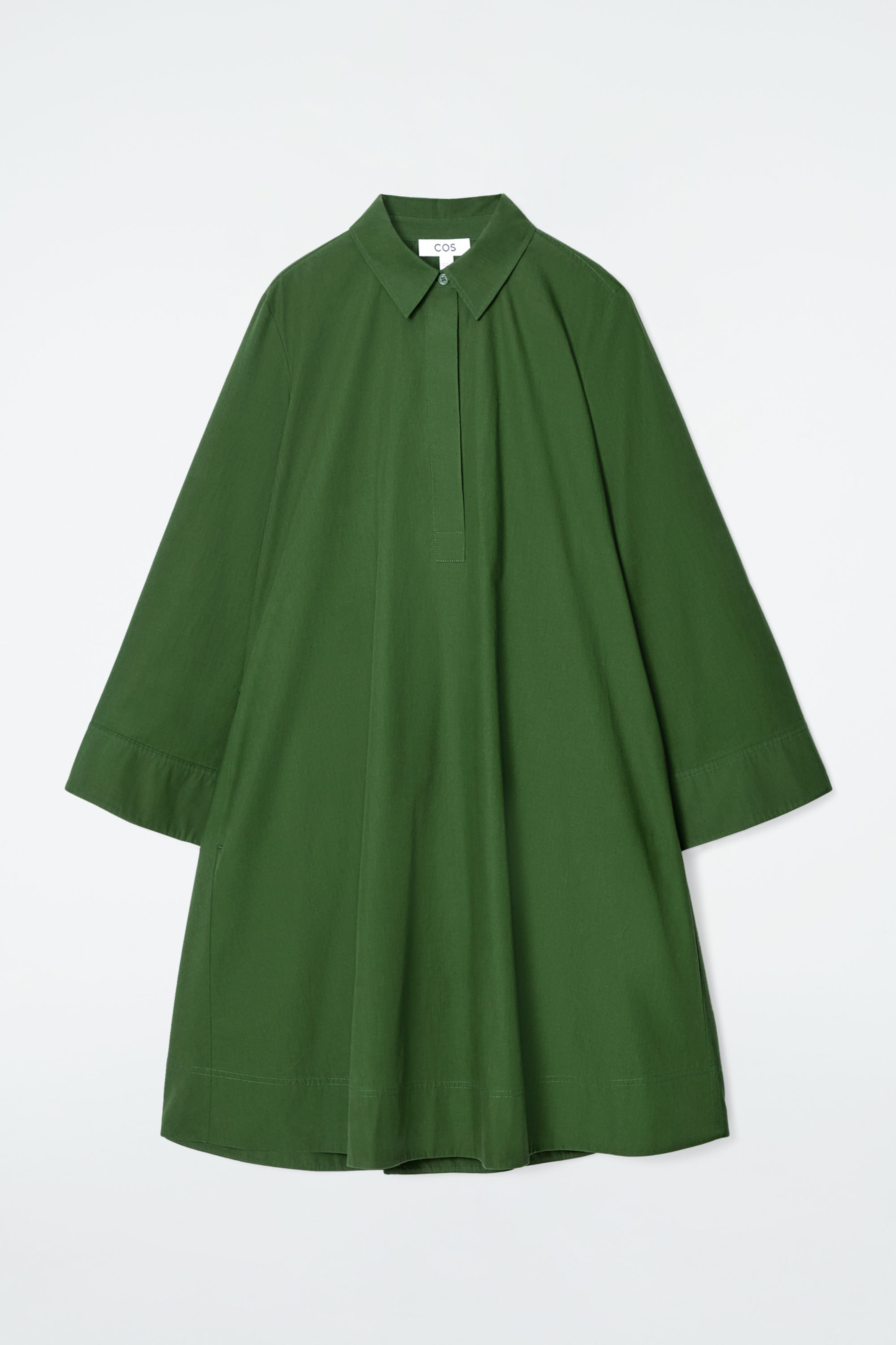 LONG-SLEEVED A-LINE SHIRT DRESS