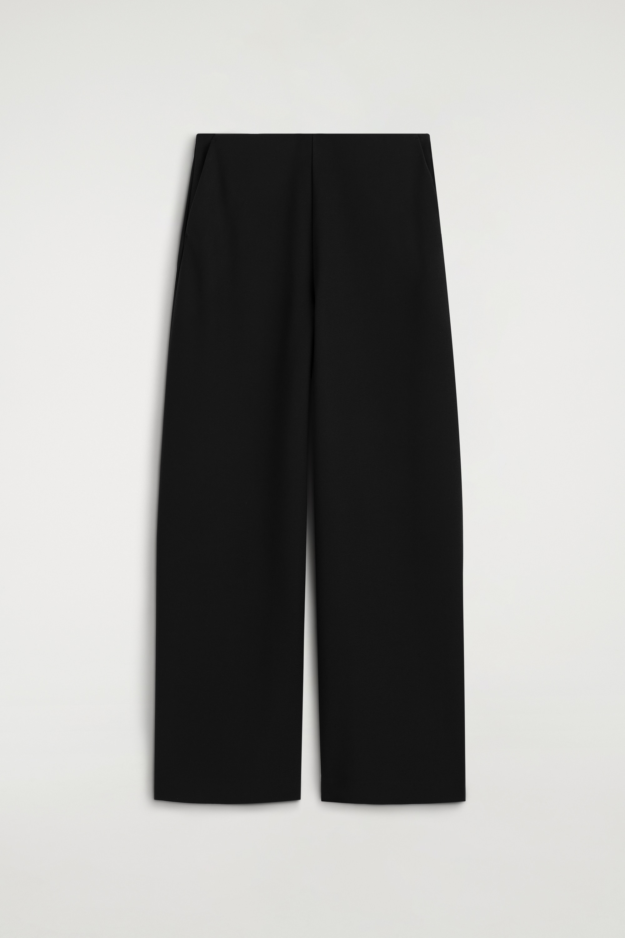 ŠIROKÉ NOHAVICE Z KREPU-DŽERSEJA - ČIERNA