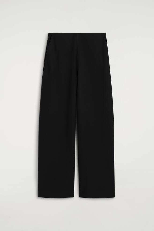 HOSE AUS CRÊPE-JERSEY MIT WEITEM BEIN - SCHWARZ - 1