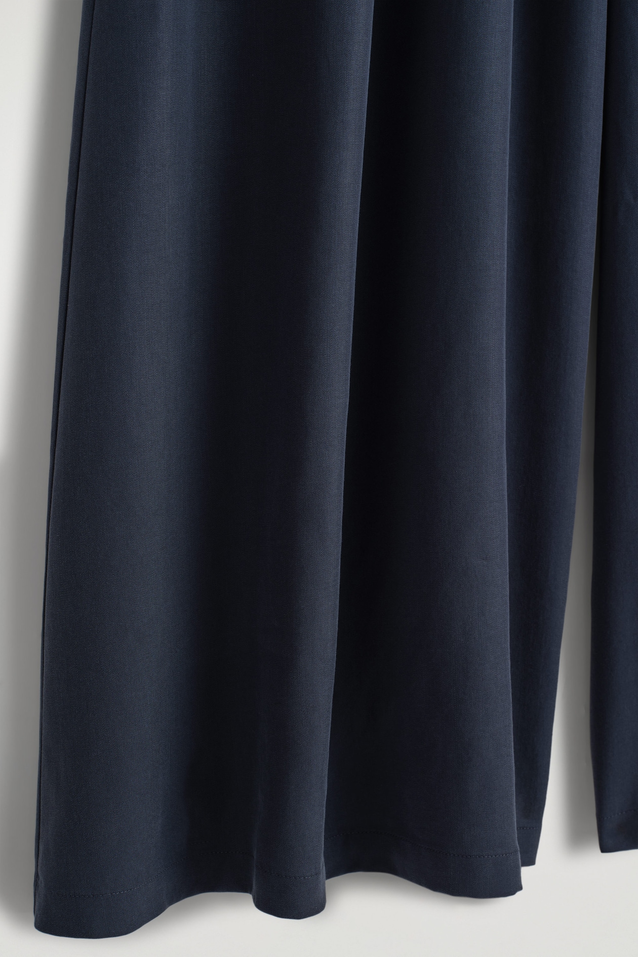 TWILL PALAZZO TROUSERS — NAVY