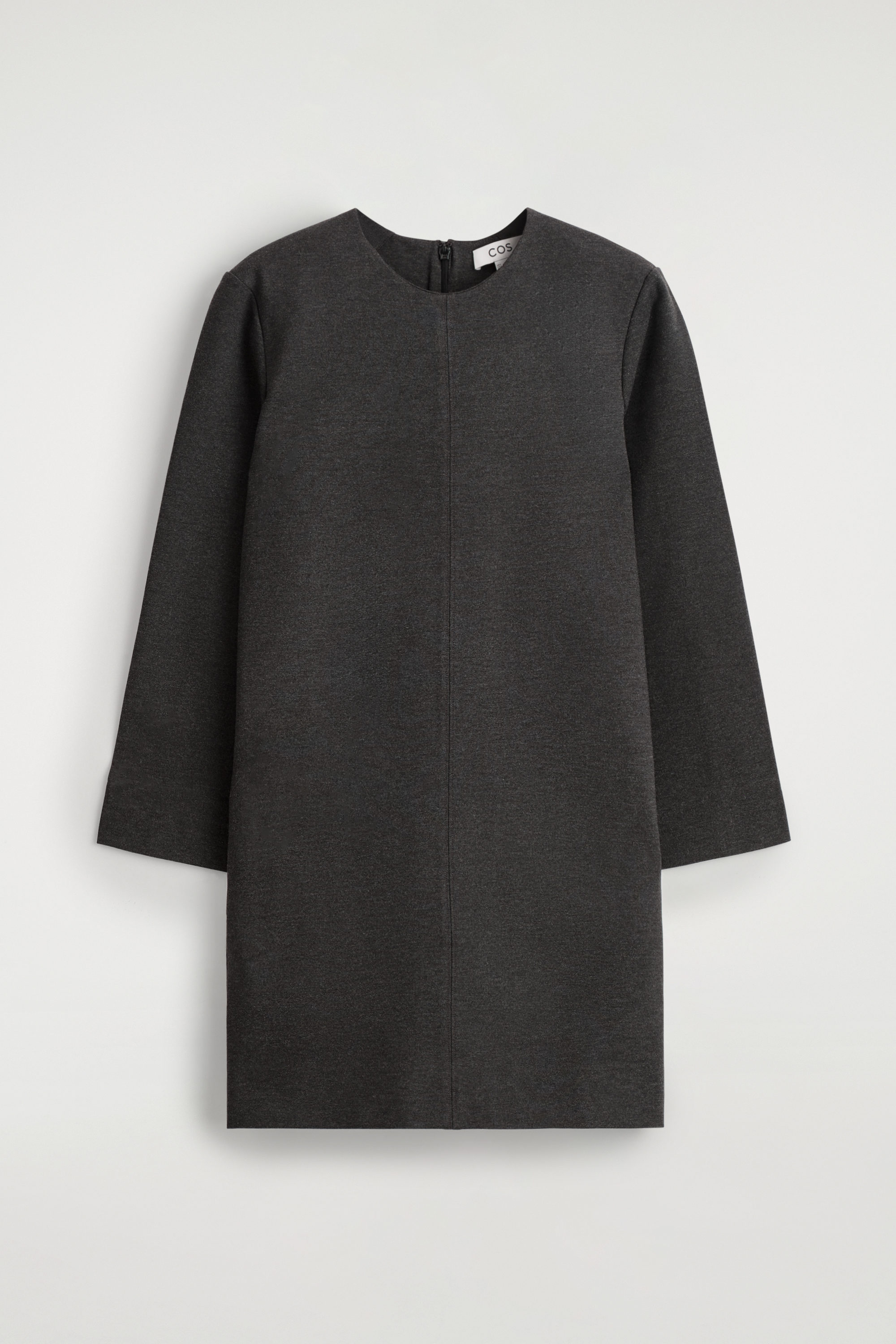 cos tailored wool a line dress JERSEY MINI chic fall fashion Size:L (08/10) Body Sculpting Backless Strapless Midi dress line silhouette with shaping