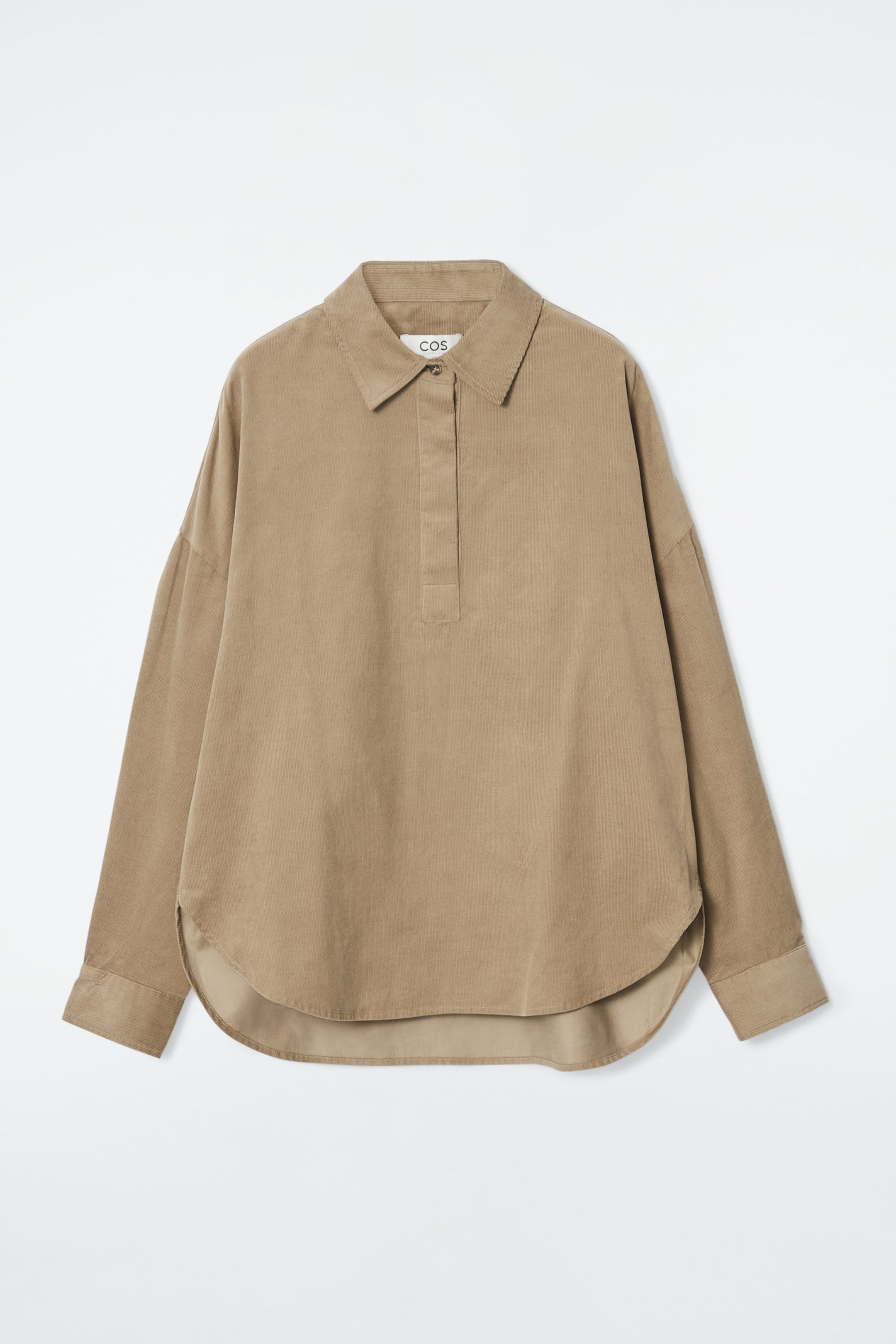 RELAXED CORDUROY HALF-PLACKET SHIRT
