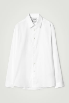 SLIM TAILORED POPLIN SHIRT — WHITE 2