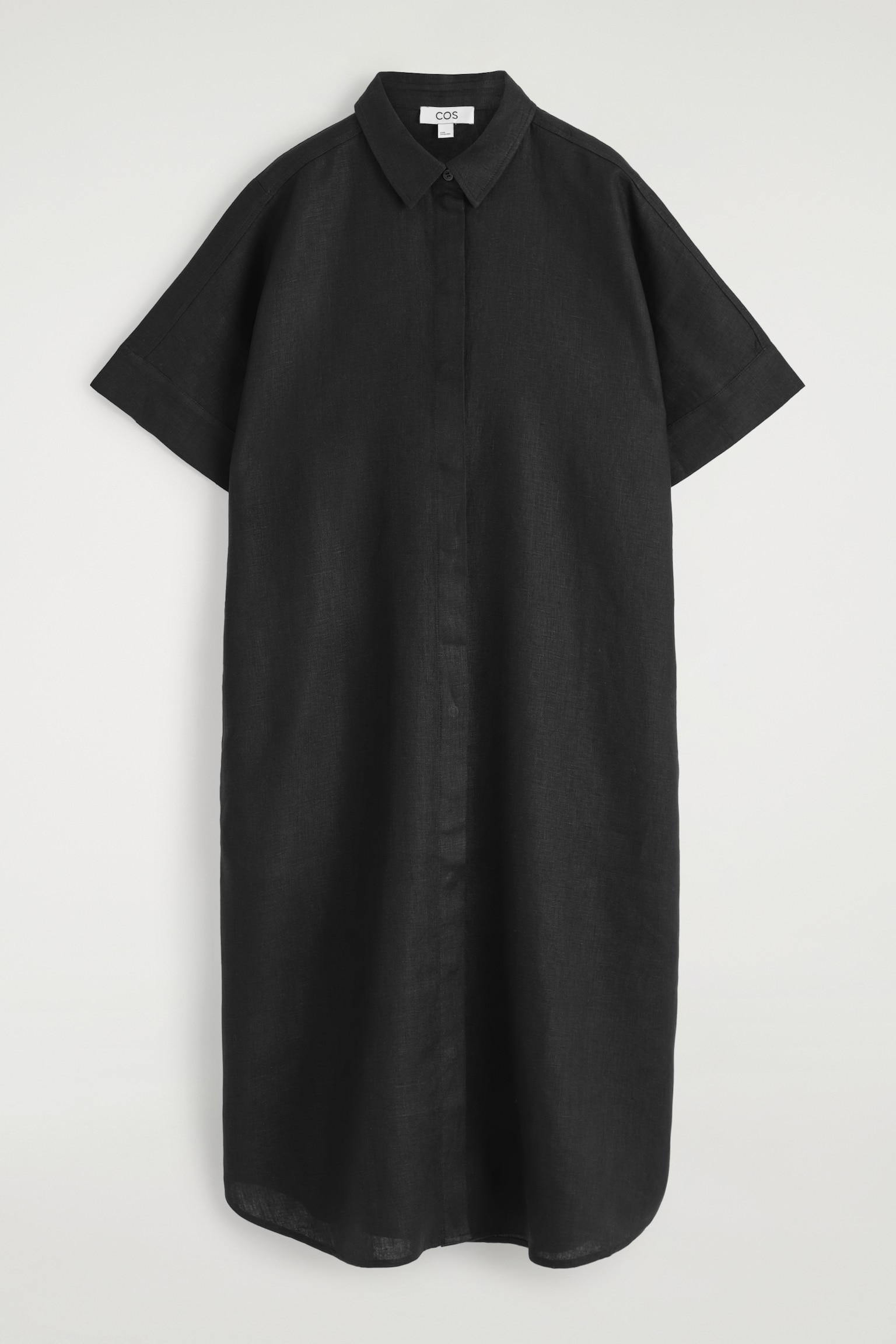 ROBE-CHEMISE MIDI EN LIN - NOIR - 2