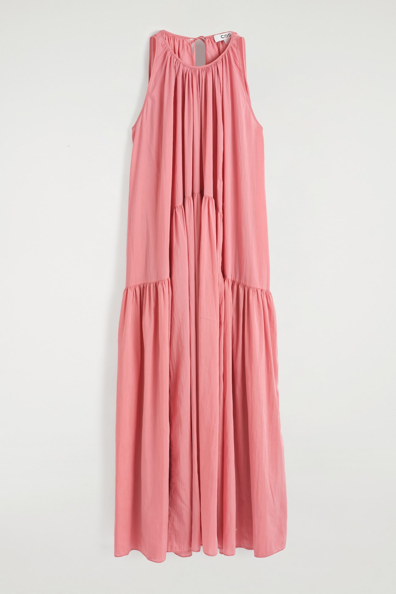 GATHERED HALTERNECK MAXI DRESS - PINK | COS