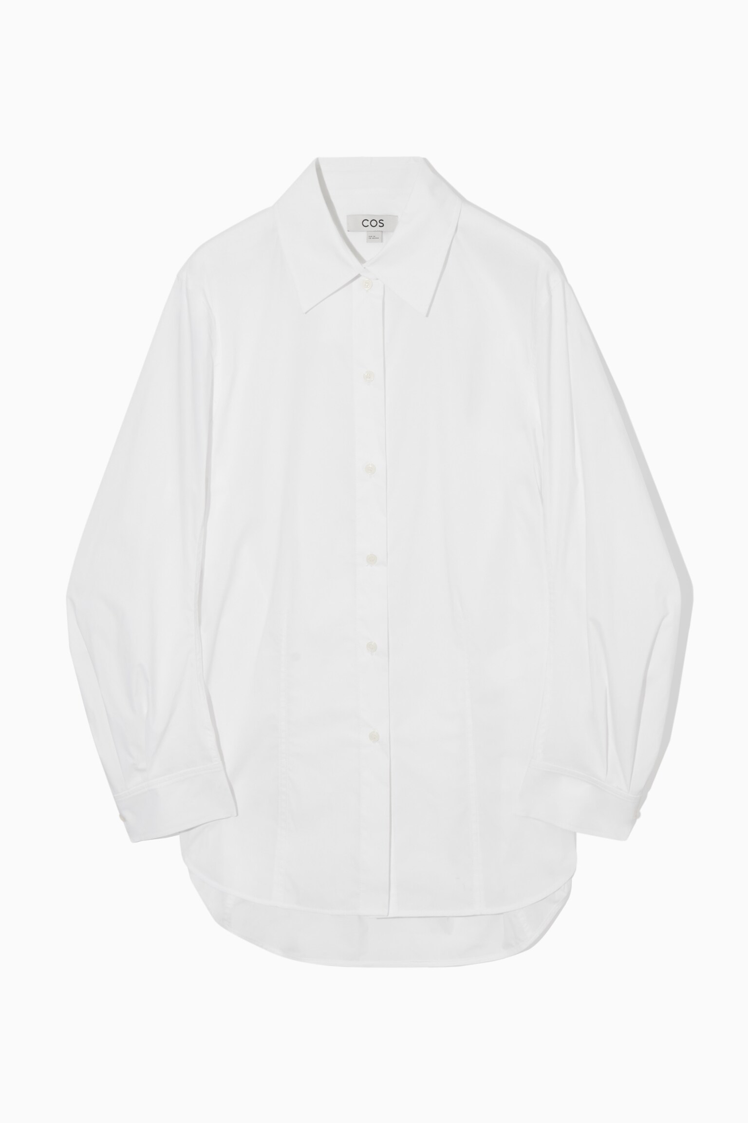 OVERSIZED COTTON-BLEND SHIRT - WHITE