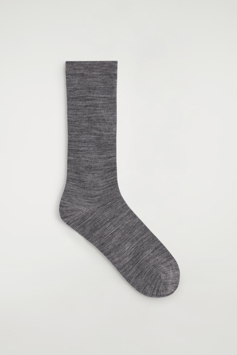 Cos Wool Socks In Gray