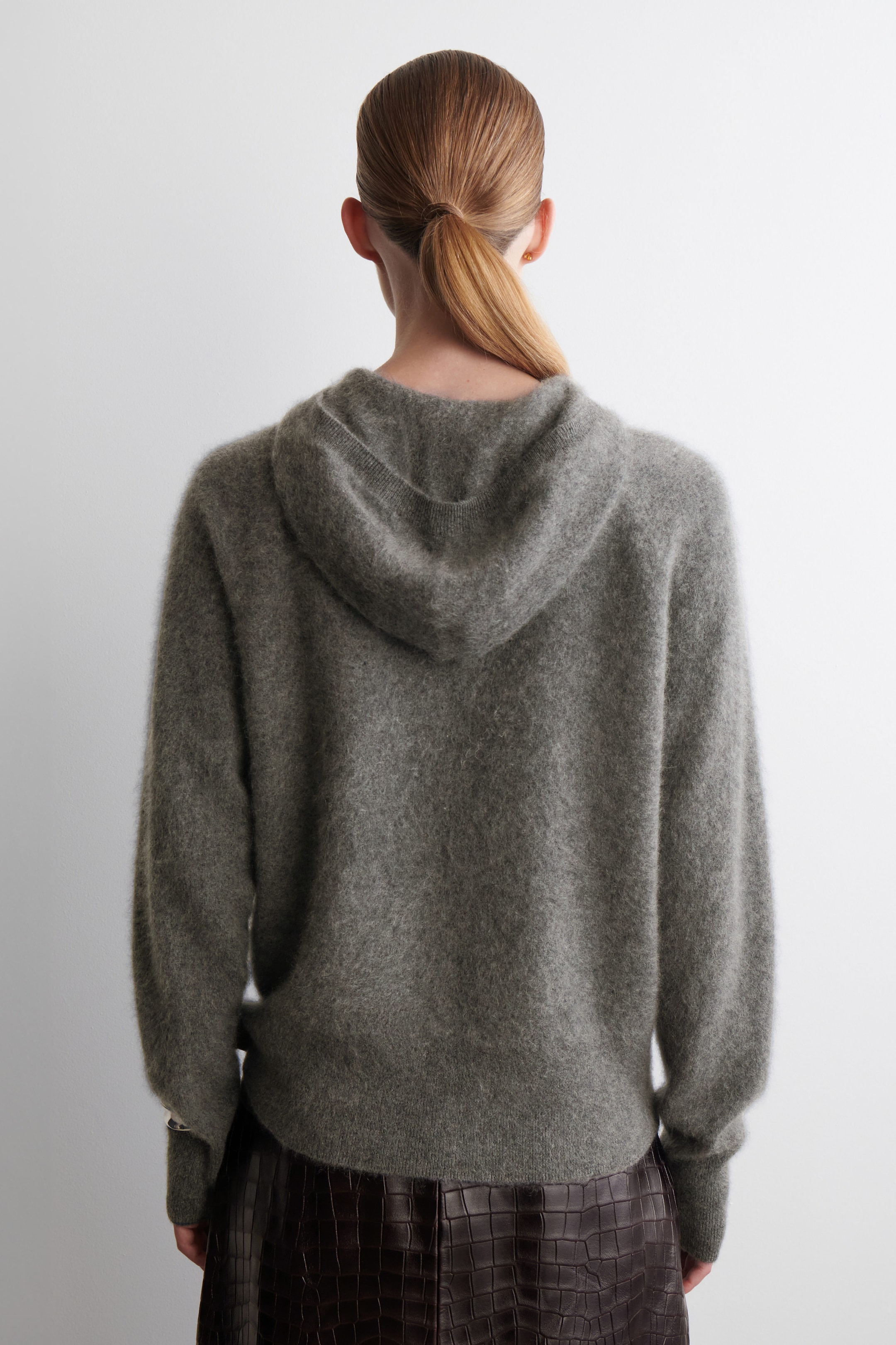 TEXTURED PURE CASHMERE HOODIE