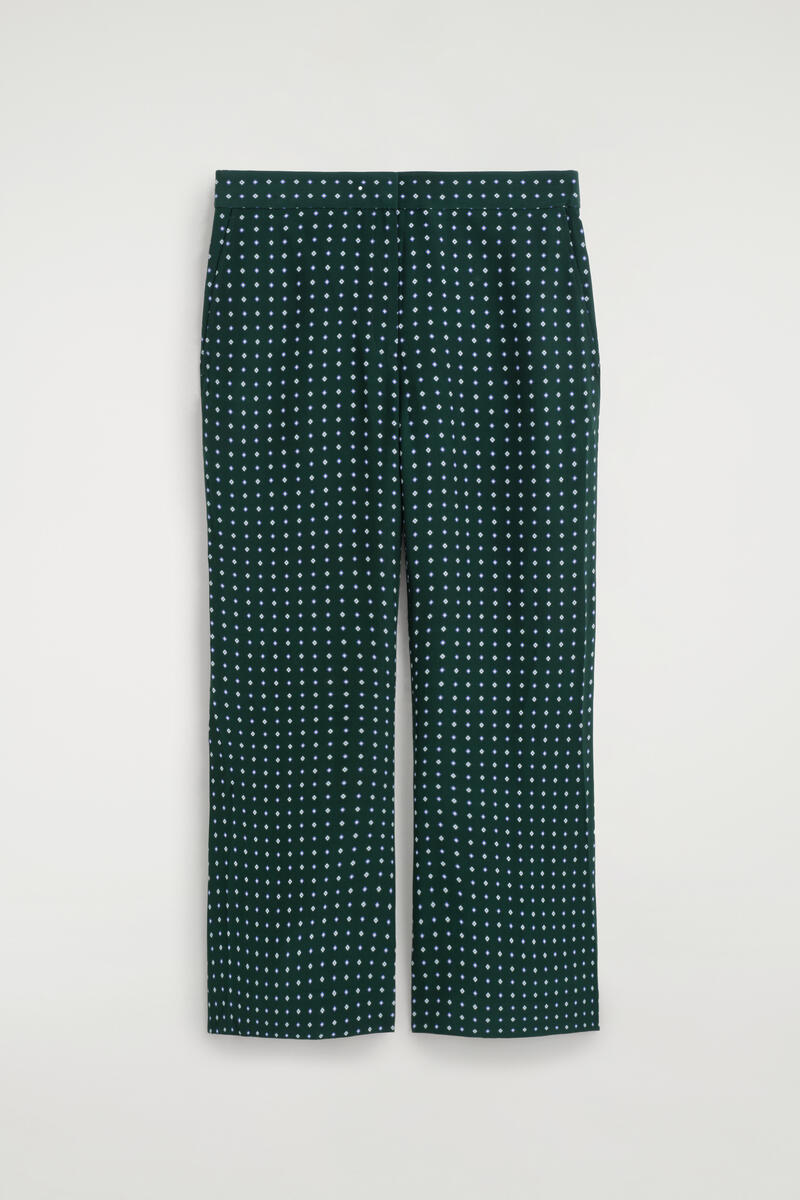 Geometric-Print Cropped Flared Pants