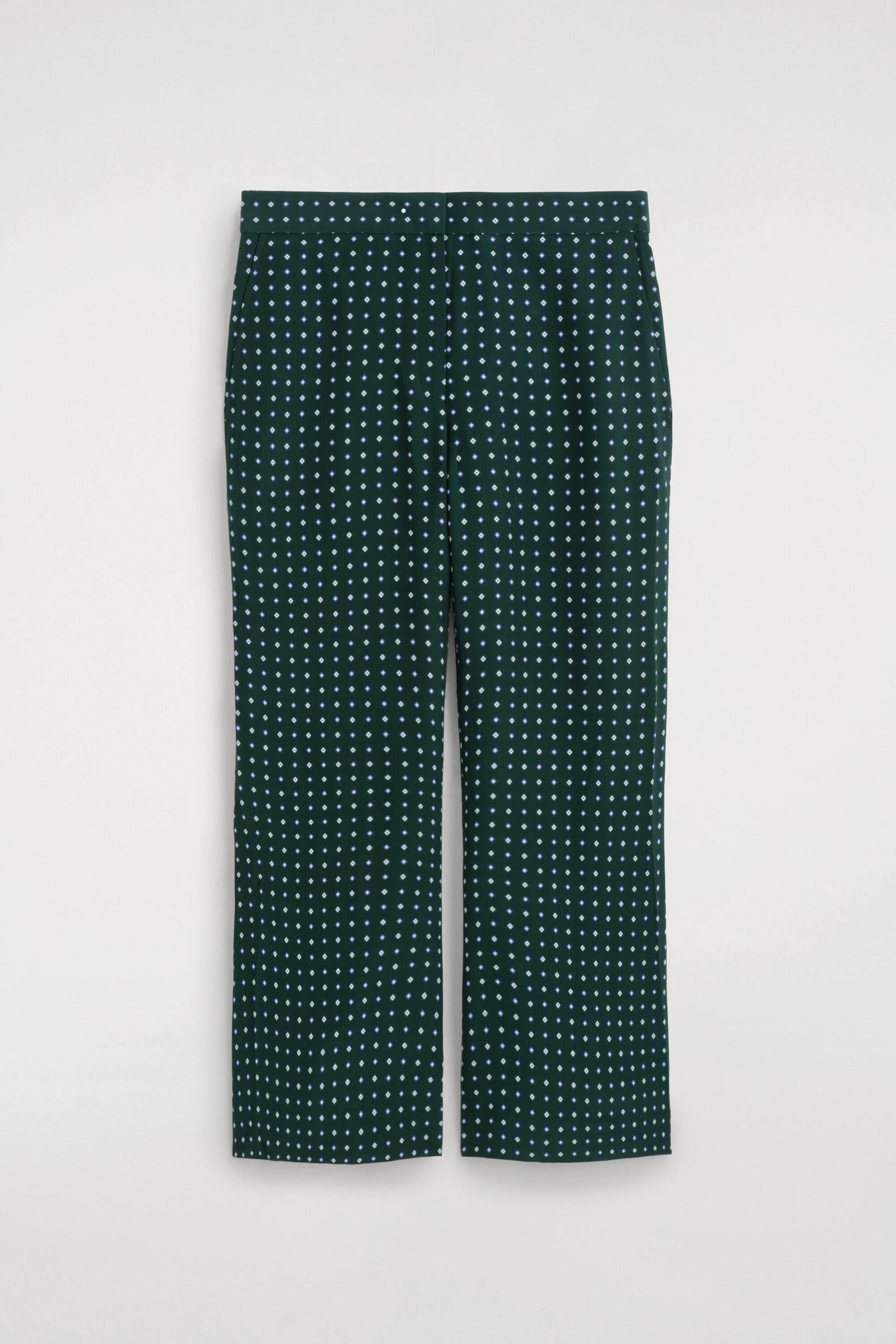 GEOMETRIC-PRINT CROPPED FLARED PANTS